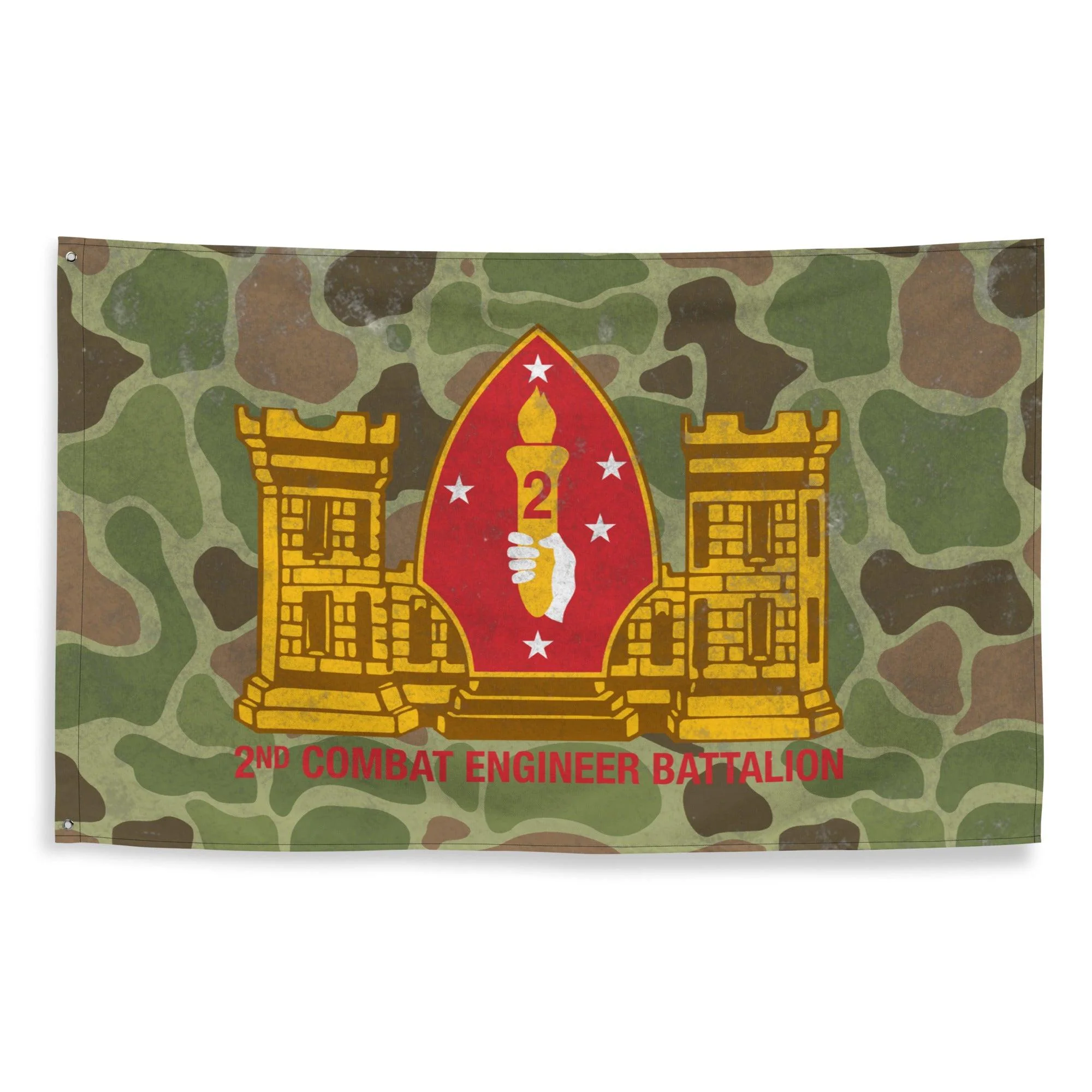 USMC 2nd CEB Frog Skin Camo Indoor Wall Flag - Image 4