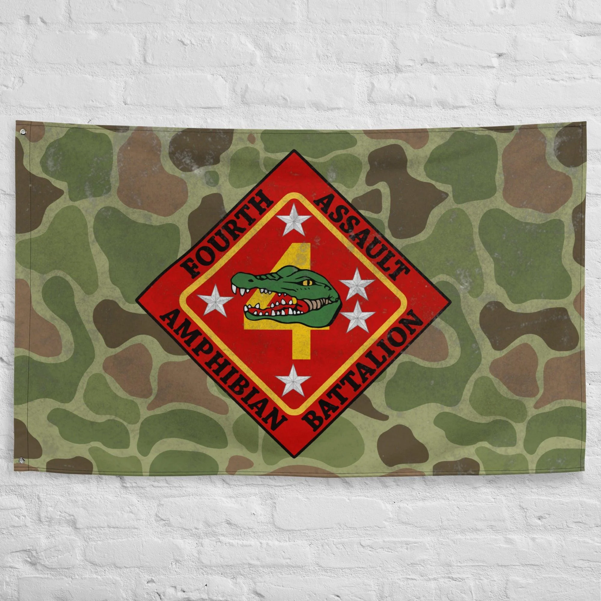 USMC 4th AABn Frog Skin Camo Indoor Wall Flag - Image 3