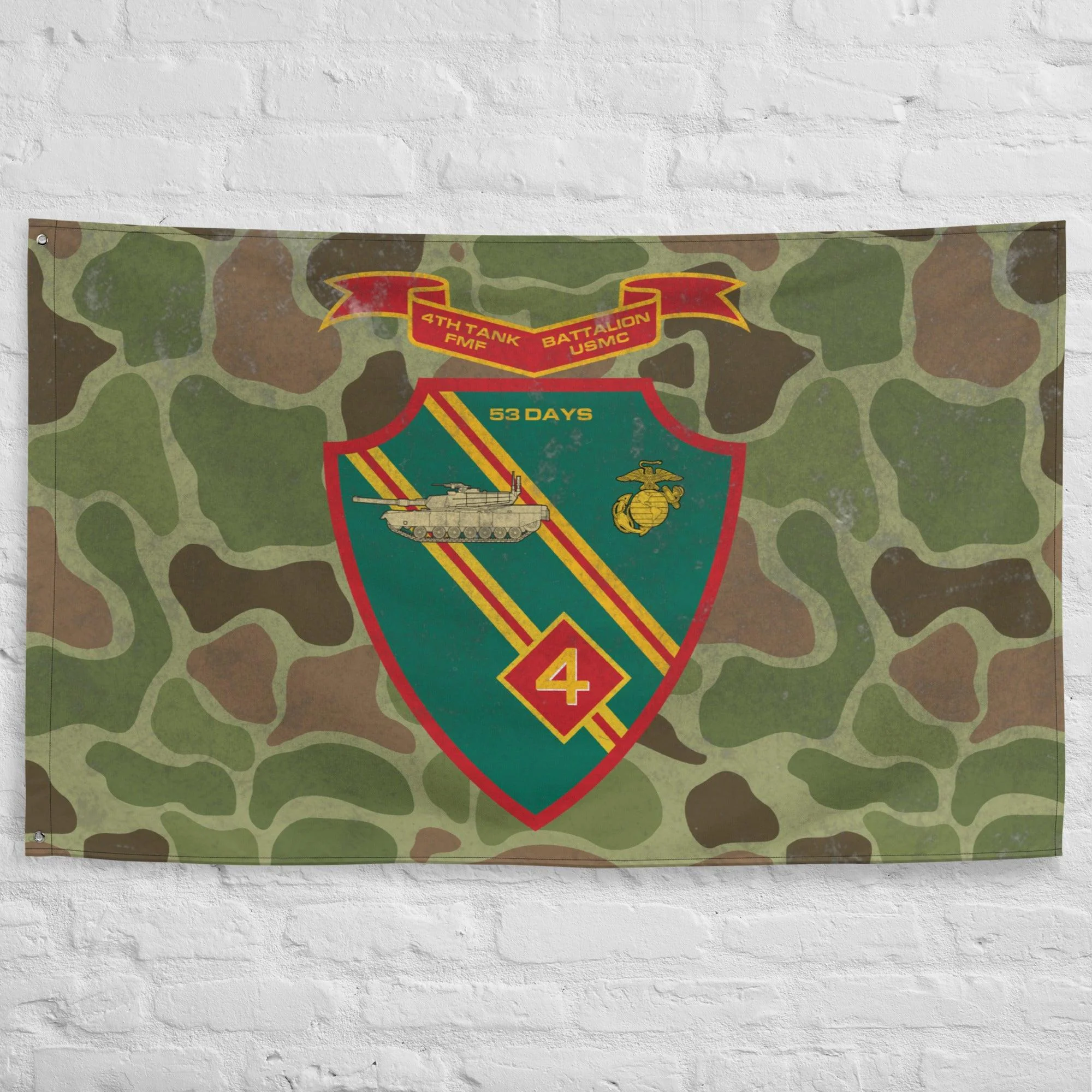USMC 4th Tank Battalion Frog Skin Camo Flag - Image 3