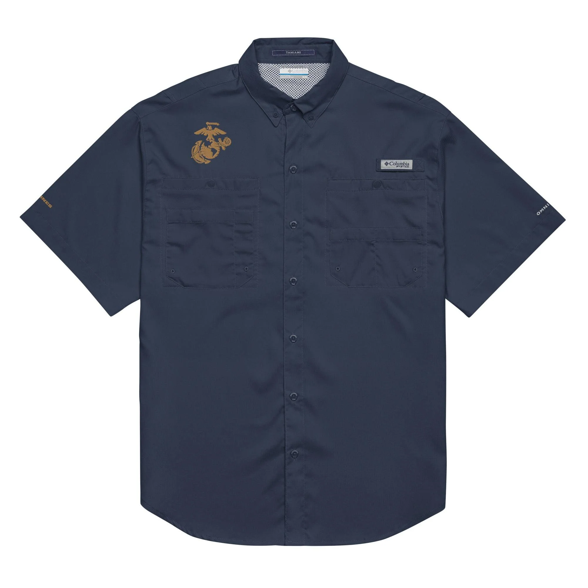USMC EGA Embroidered Men's Columbia® Short Sleeve Shirt - Image 3