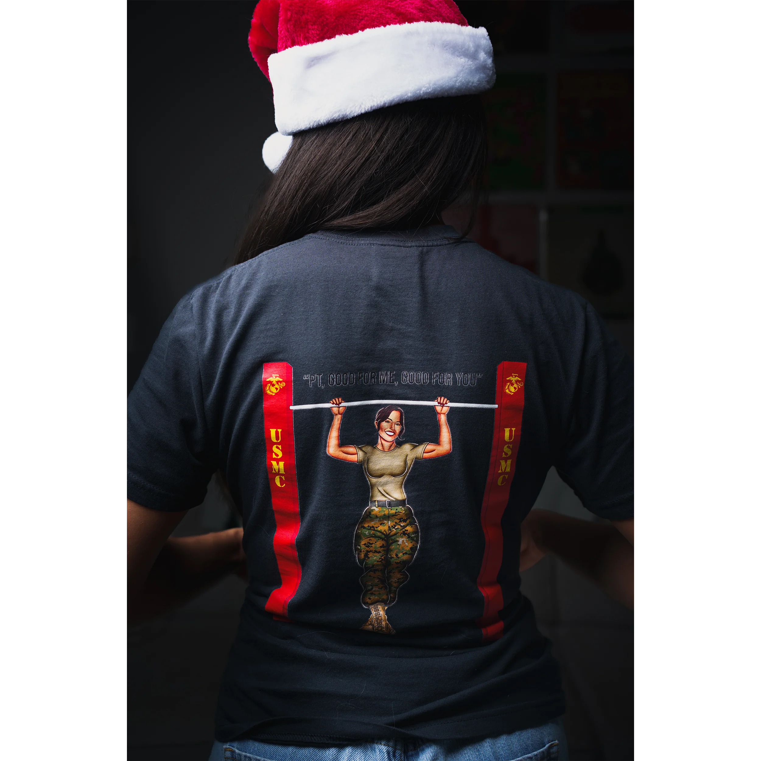 USMC Pin-Up Girl Ari “PT: Good for Me, Good for You” T-Shirt - Image 3