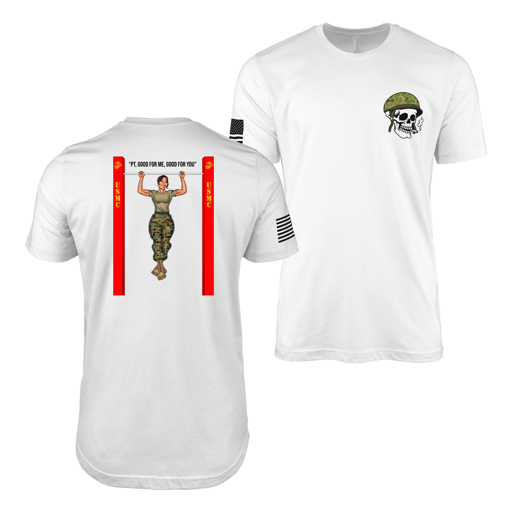 USMC Pin-Up Girl Ari “PT: Good for Me, Good for You” T-Shirt - Image 8