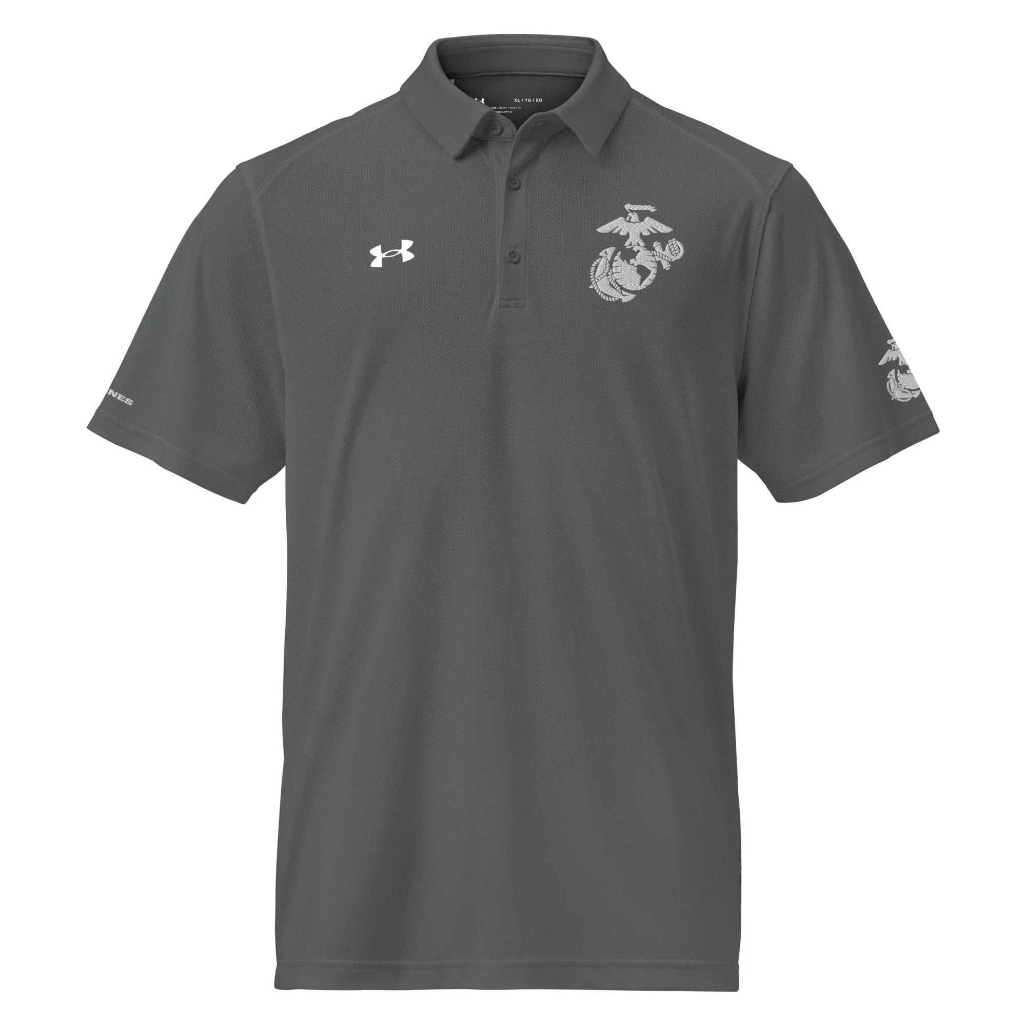USMC White EGA Embroidered Under Armour® Men's Polo - Image 11
