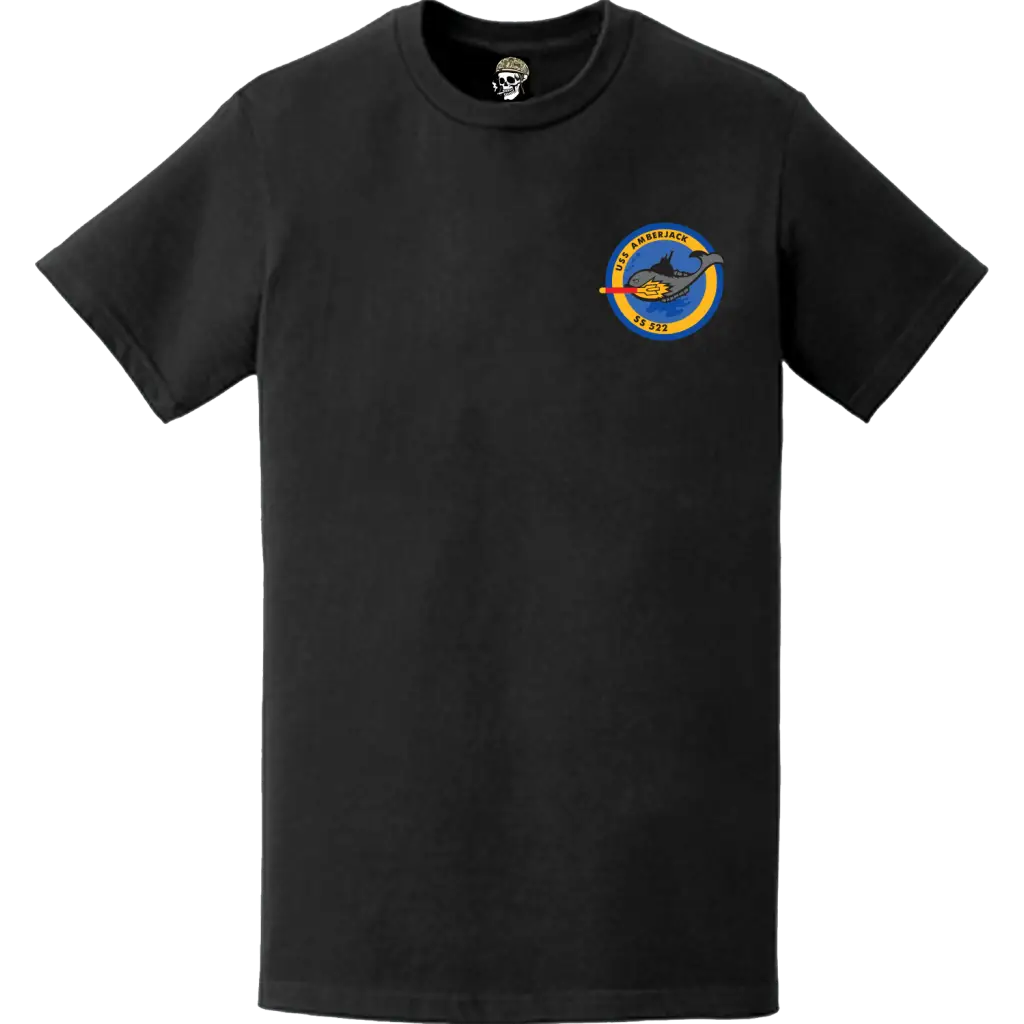 USS Amberjack (SS-522) Submarine Left Chest Logo Emblem T-Shirt