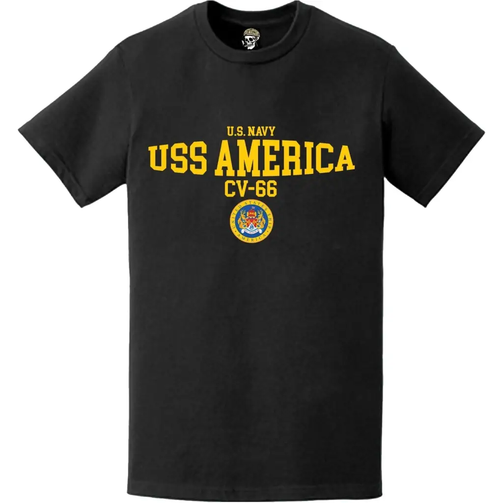 USS America (CV-66) Aircraft Carrier Bulge Emblem T-Shirt