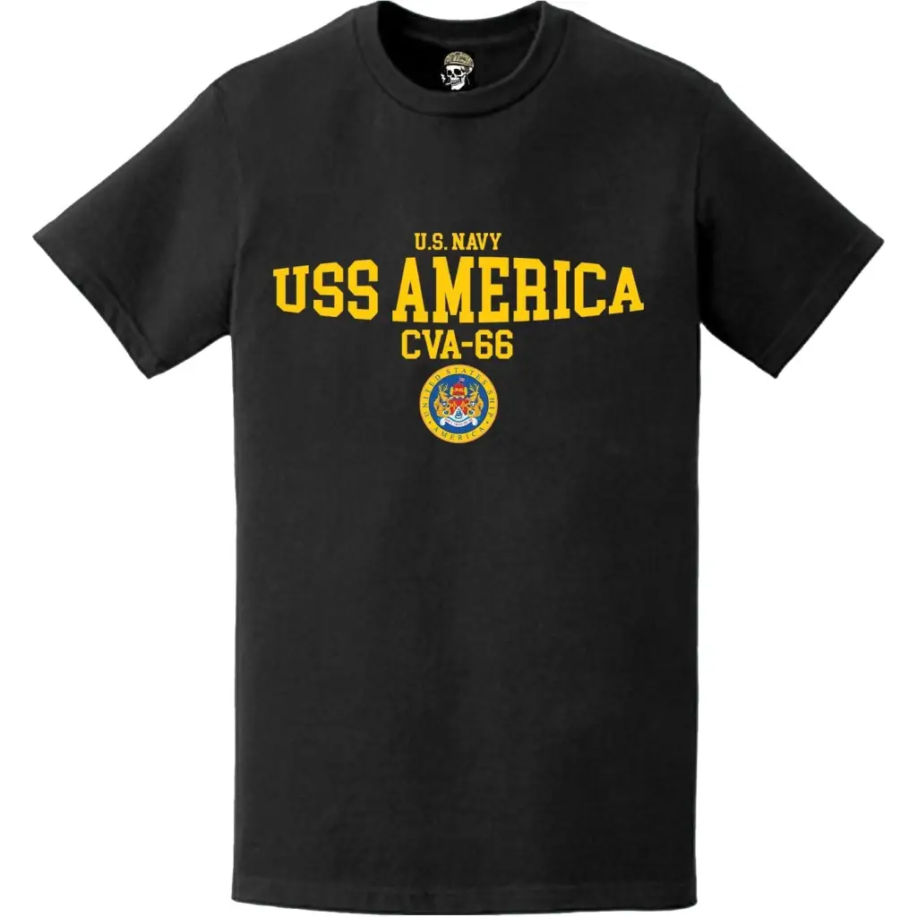 USS America (CVA-66) Aircraft Carrier Bulge Emblem T-Shirt