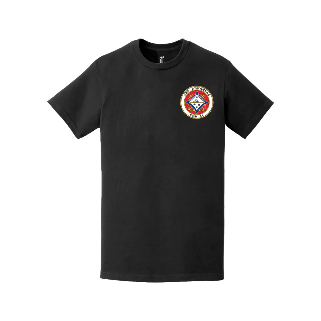 USS Arkansas (CGN-41) Left Chest Logo Emblem T-Shirt