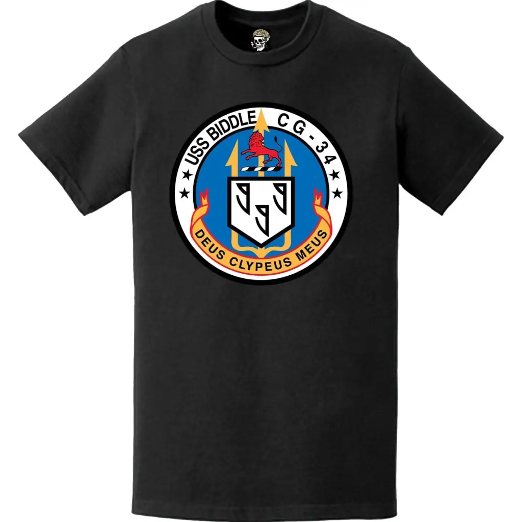 USS Biddle (CG-34) Ship's Crest Logo T-Shirt