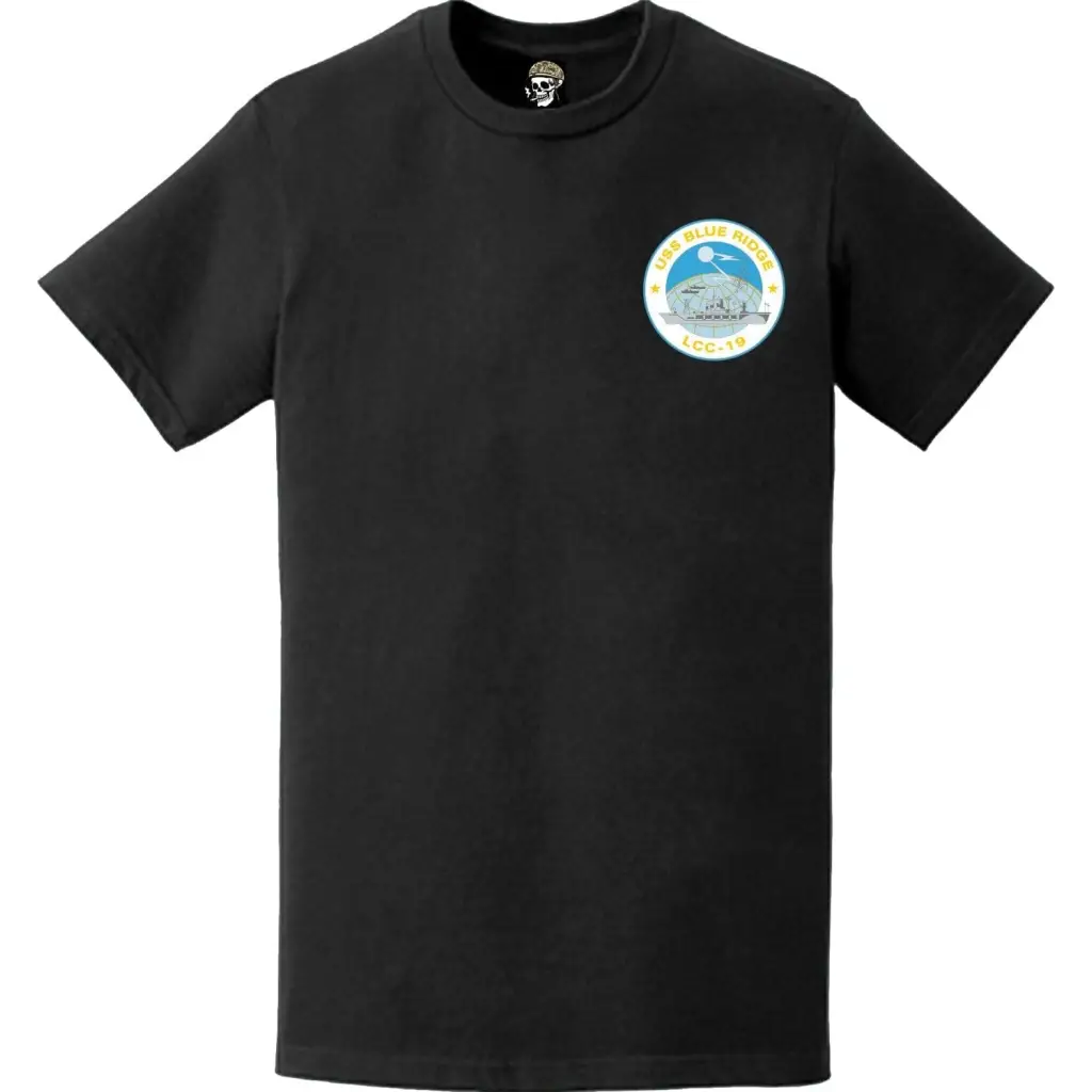 USS Blue Ridge (LCC-19) Ship's Crest Left Chest Emblem T-Shirt