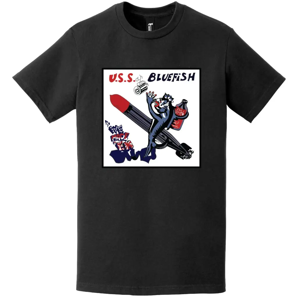 USS Bluefish (SS-222) Gato-class Submarine Logo T-Shirt
