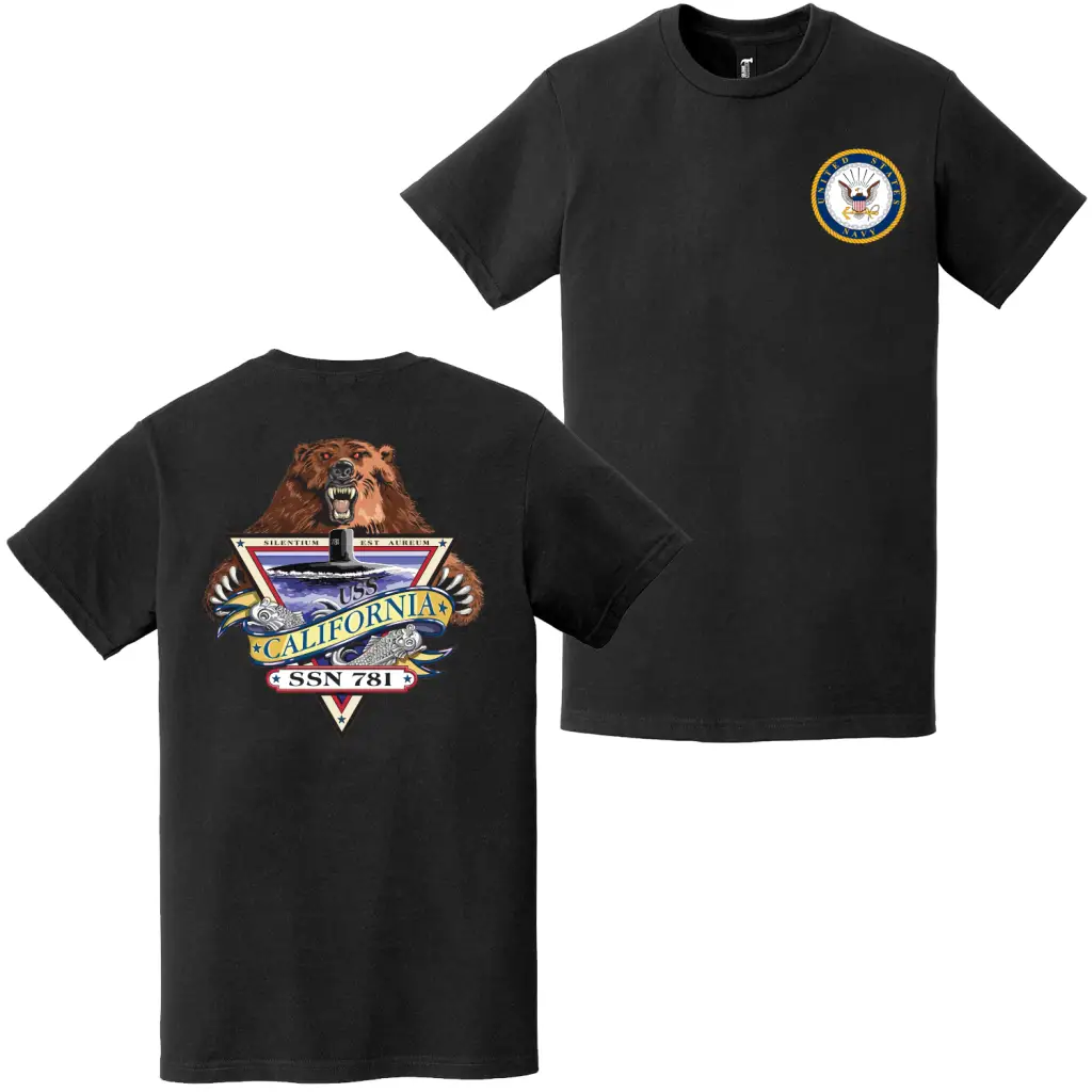 USS California (SSN-781) Double-Sided Logo T-Shirt