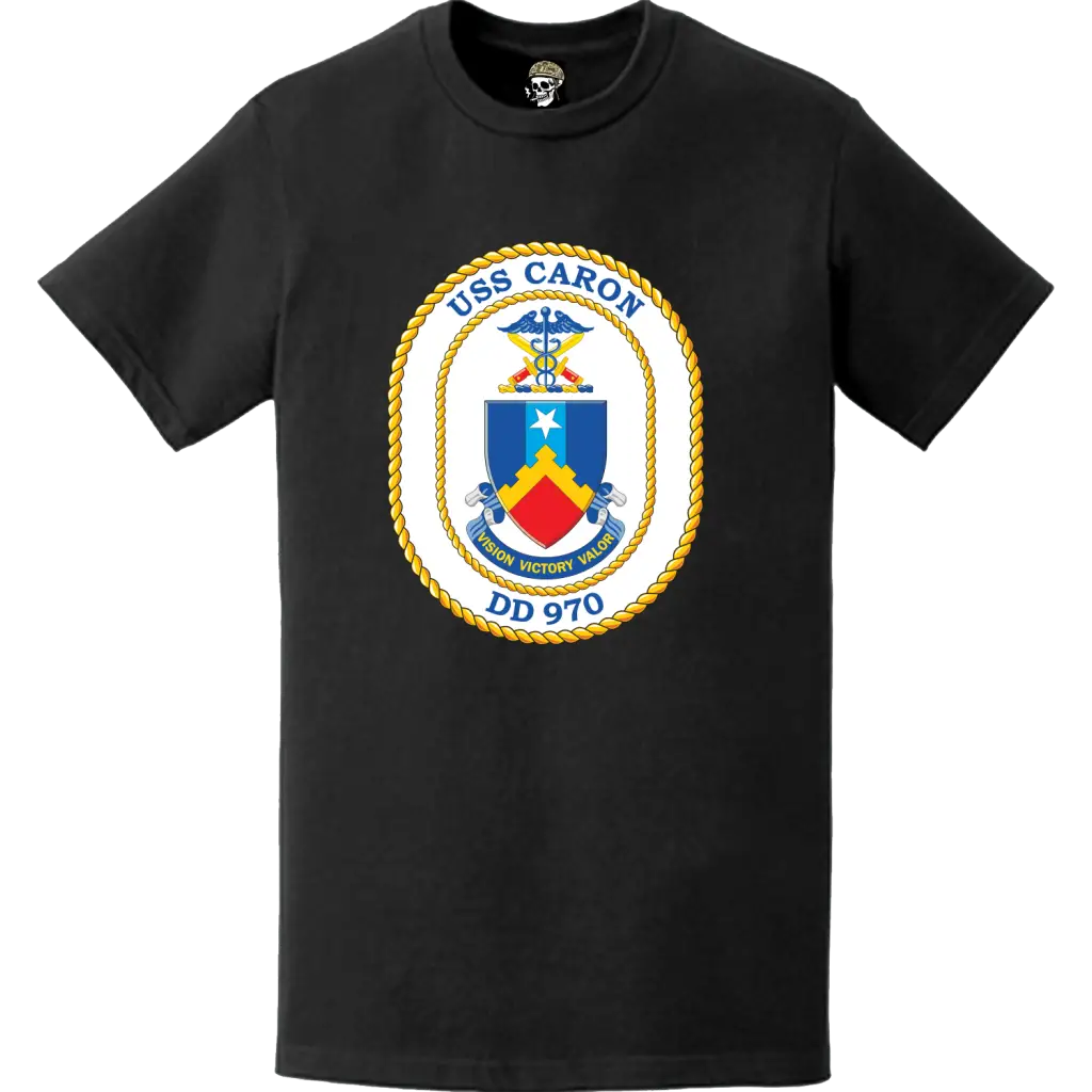 USS Caron (DD-970) Ship's Crest Logo T-Shirt
