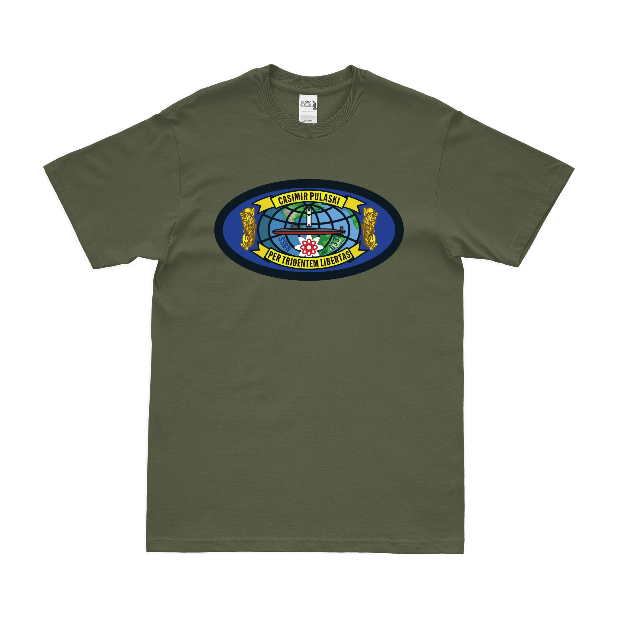 USS Casimir Pulaski (SSBN-633) Ballistic-Missile Submarine T-Shirt - Image 2