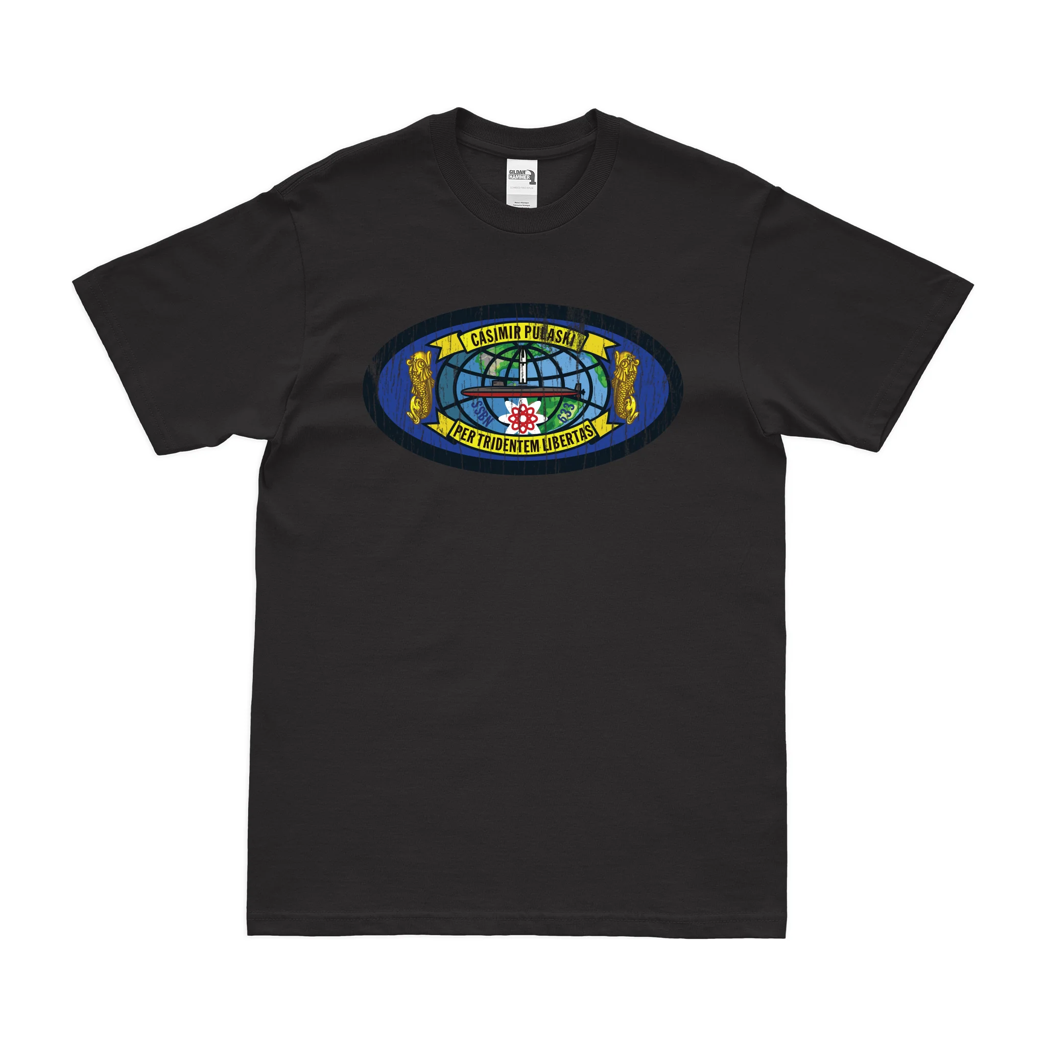 USS Casimir Pulaski (SSBN-633) Ballistic-Missile Submarine T-Shirt - Image 3