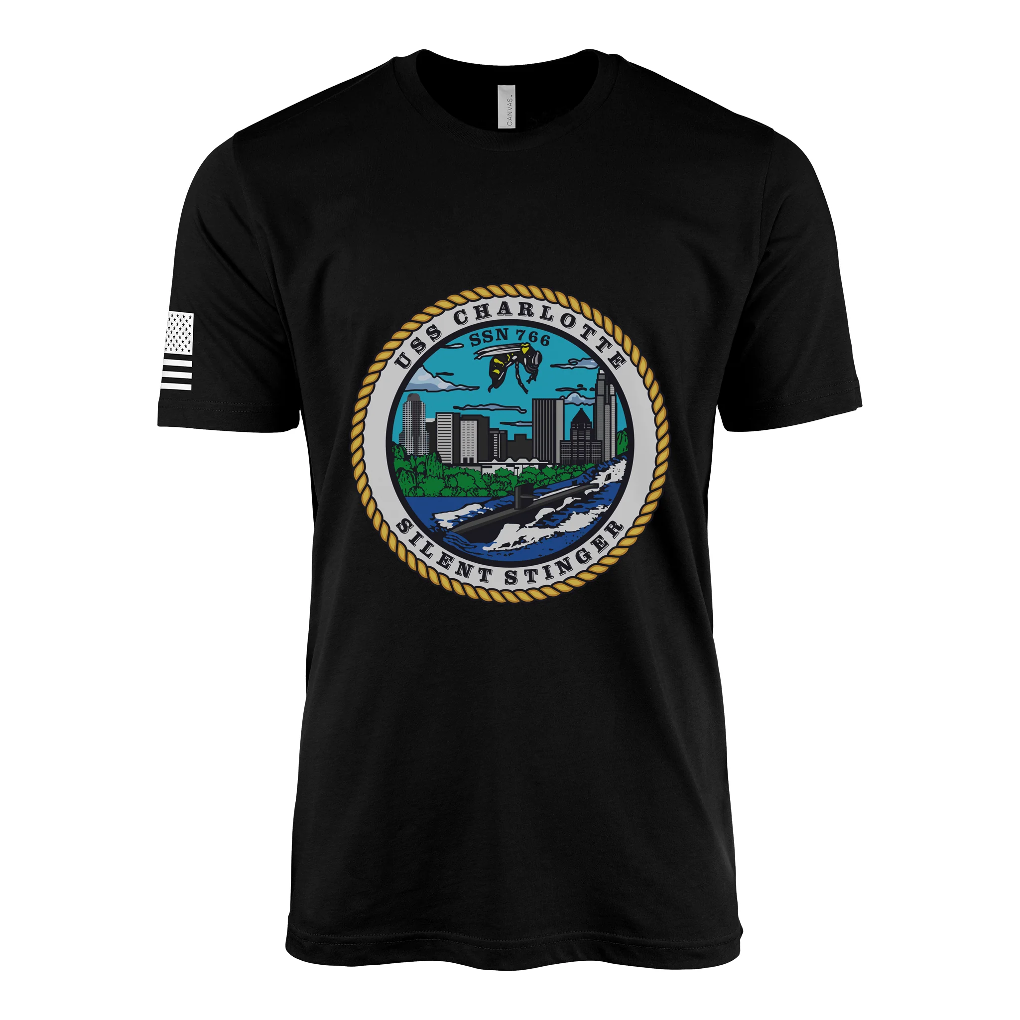 USS Charlotte (SSN-766) Submarine T-Shirt - Image 2