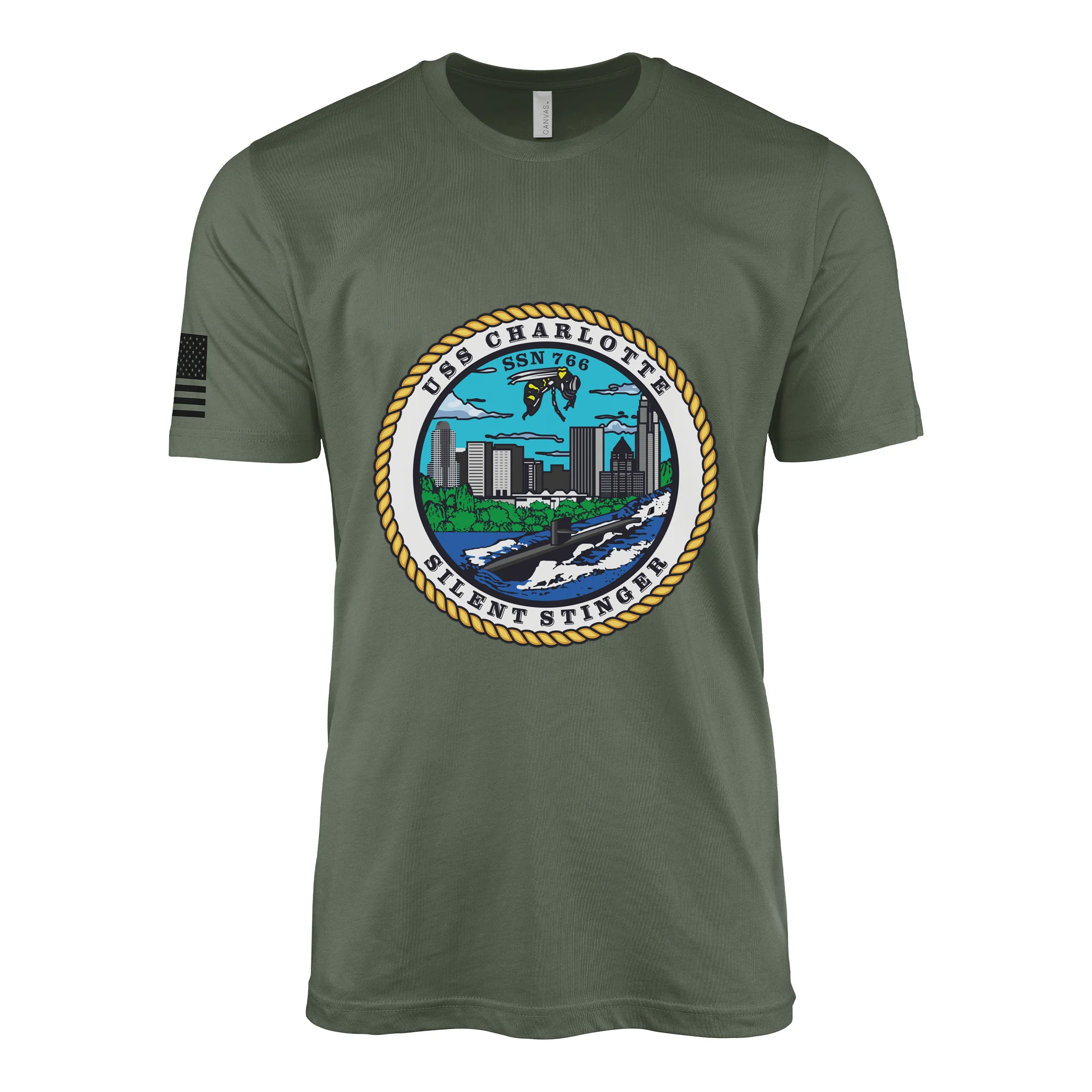 USS Charlotte (SSN-766) Submarine T-Shirt - Image 3