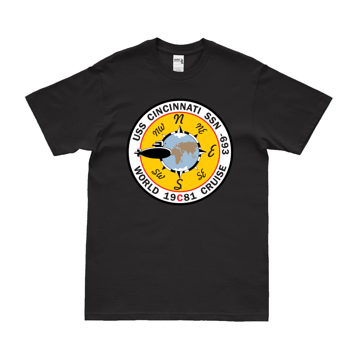 USS Cincinnati (SSN-693) Submarine Logo Emblem T-Shirt
