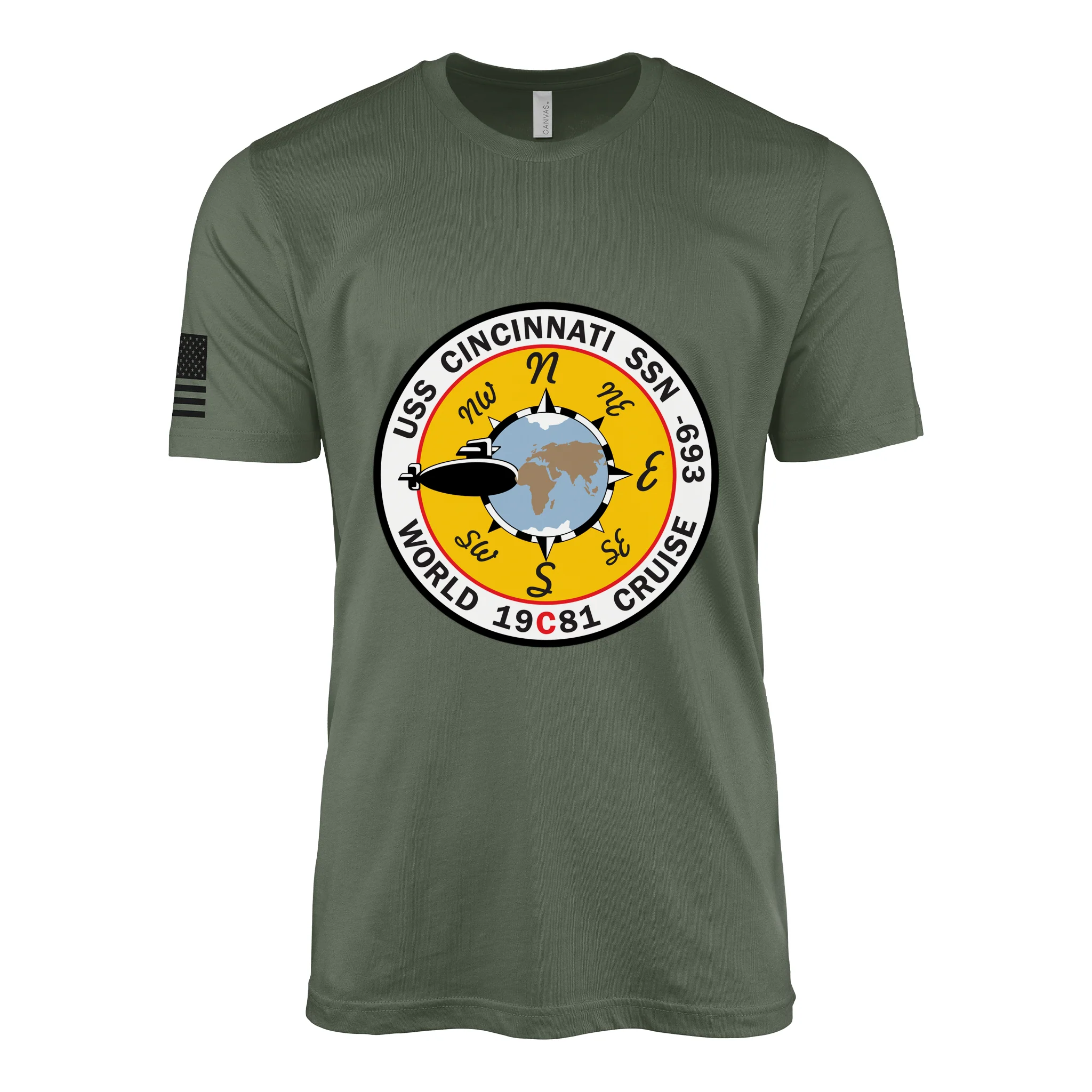 USS Cincinnati (SSN-693) Submarine T-Shirt - Image 3