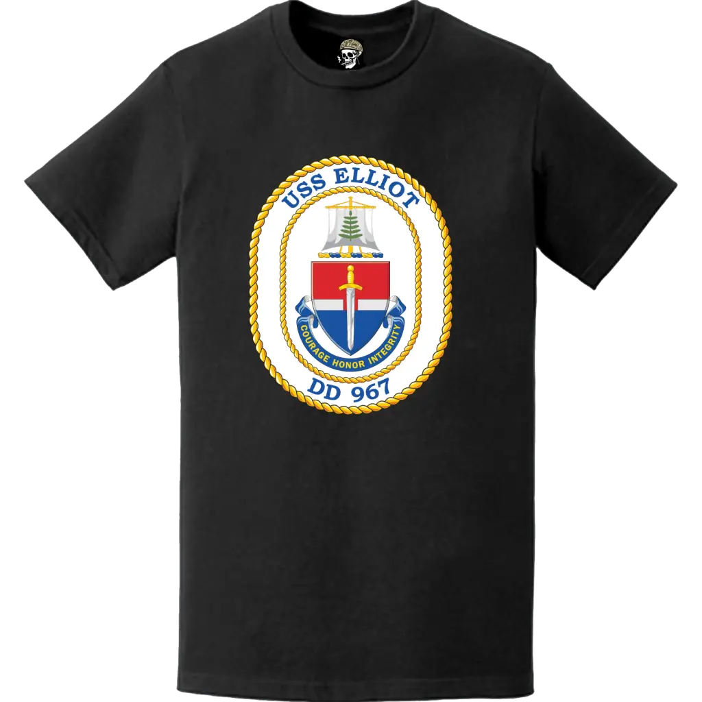 USS Elliot (DD-967) Ship's Crest Logo T-Shirt