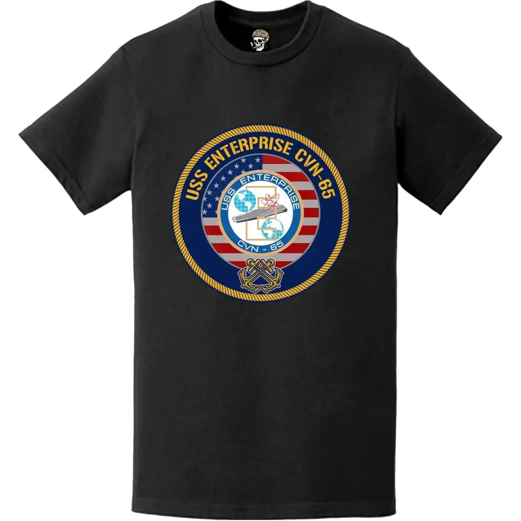 USS Enterprise (CVN-65) American Flag Emblem T-Shirt