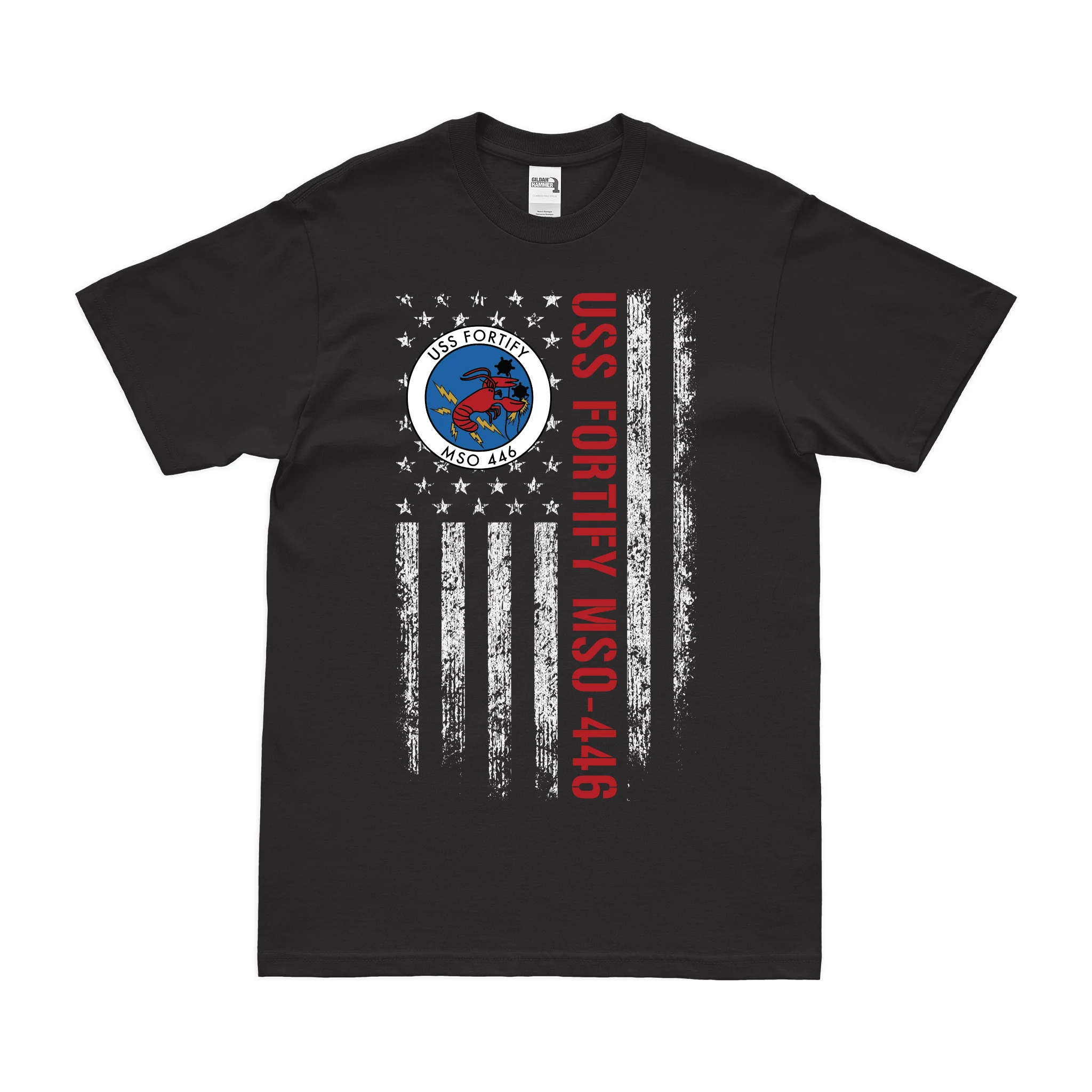 USS Fortify (MSO-446) American Flag T-Shirt