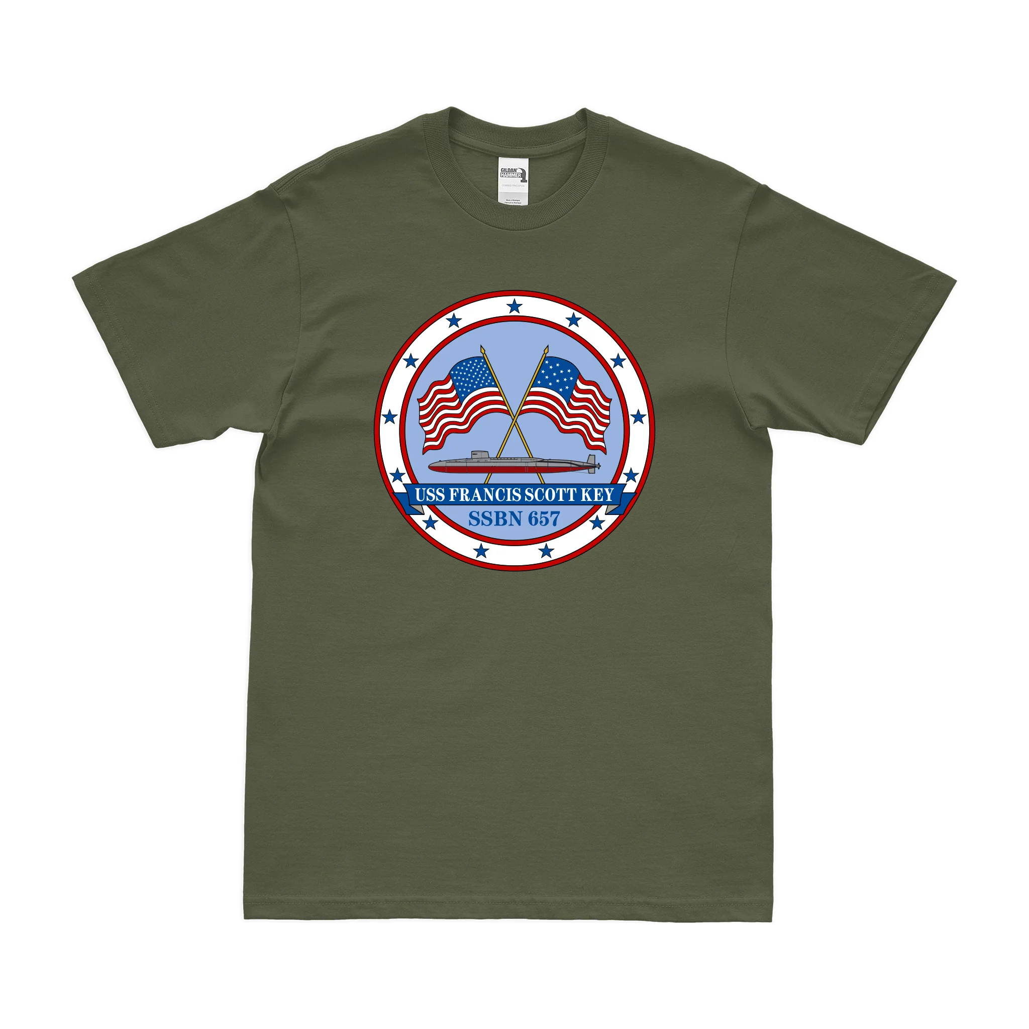 USS Francis Scott Key (SSBN-657) Ballistic-Missile Submarine T-Shirt - Image 2