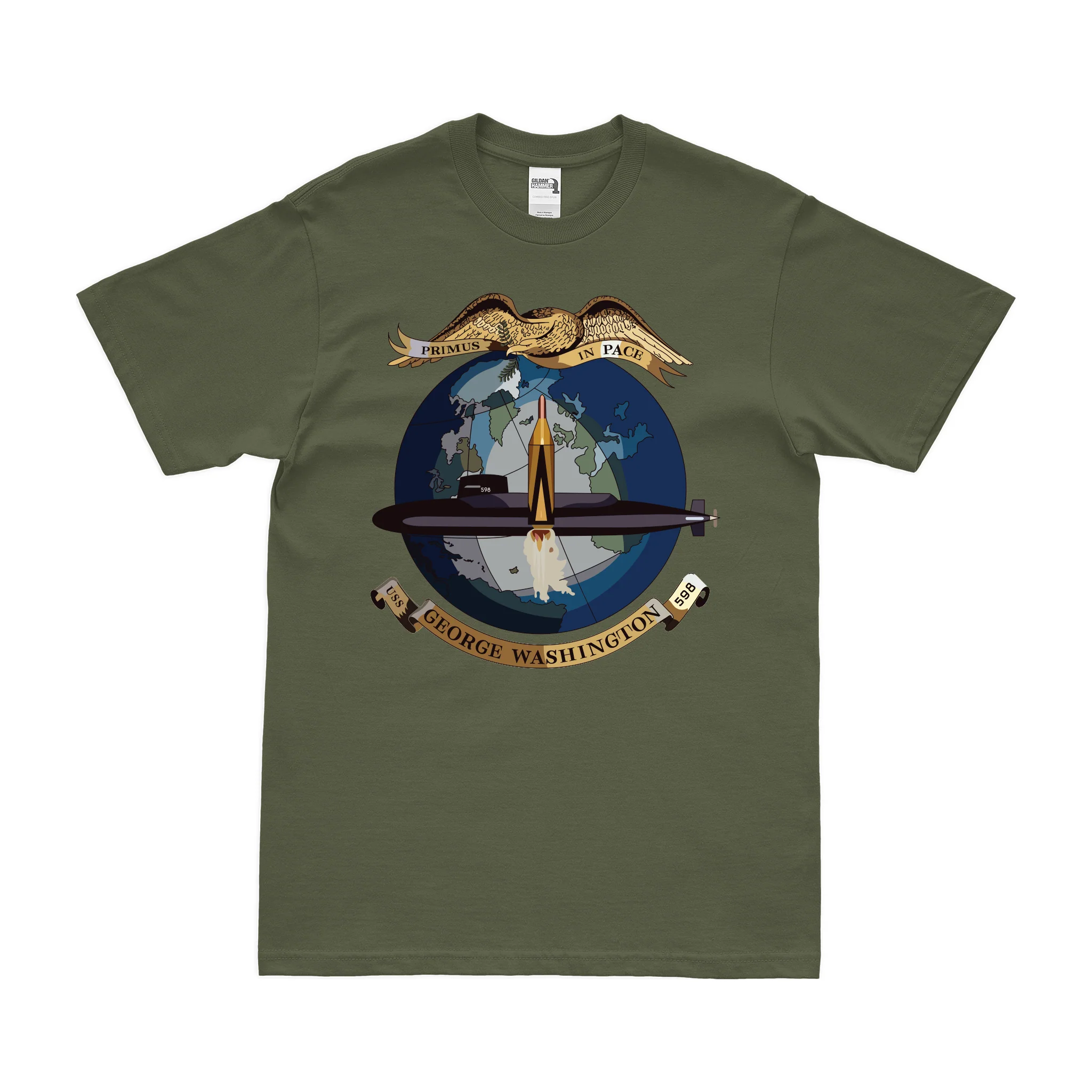 USS George Washington (SSBN-598) Ballistic-Missile Submarine T-Shirt - Image 2