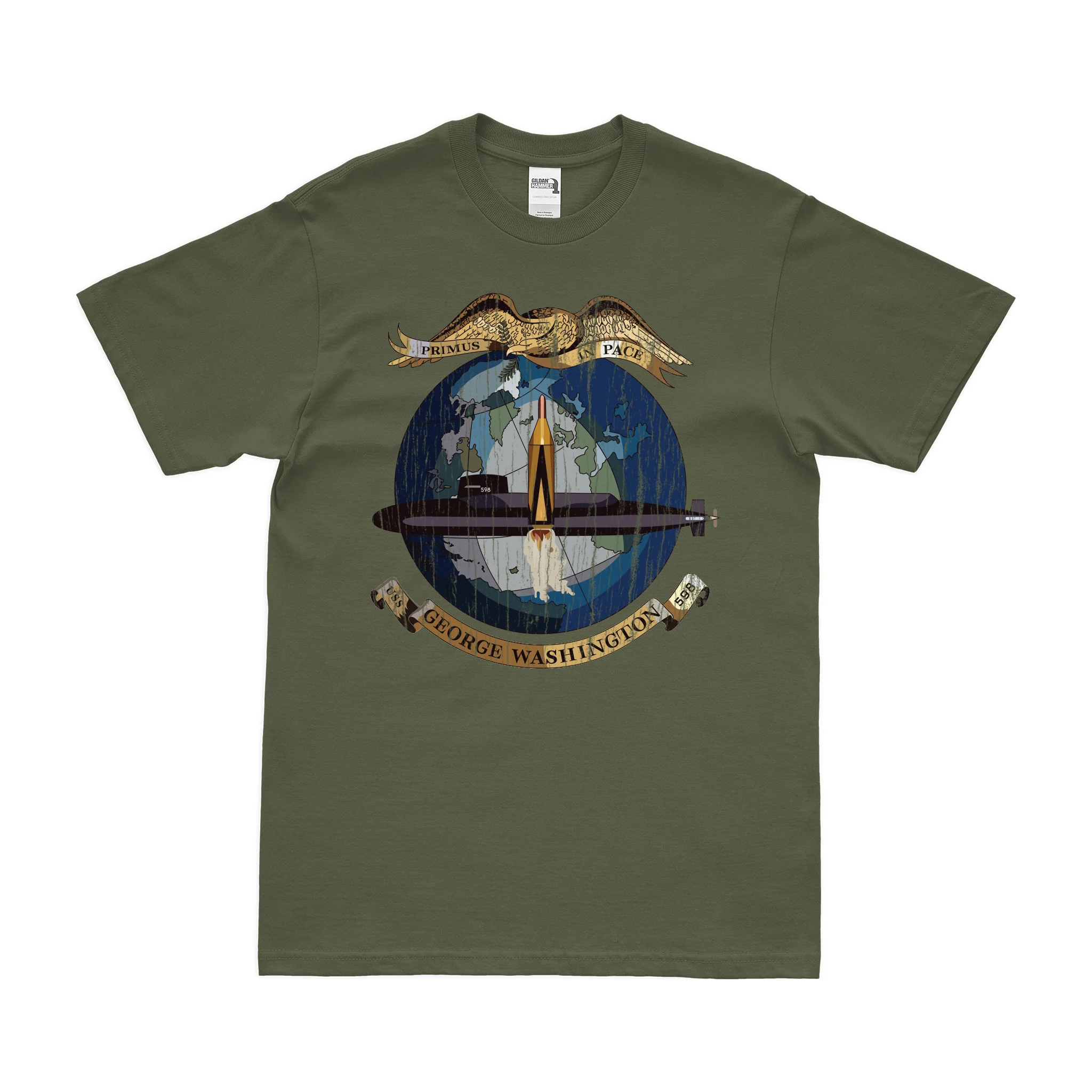 USS George Washington (SSBN-598) Ballistic-Missile Submarine T-Shirt - Image 4