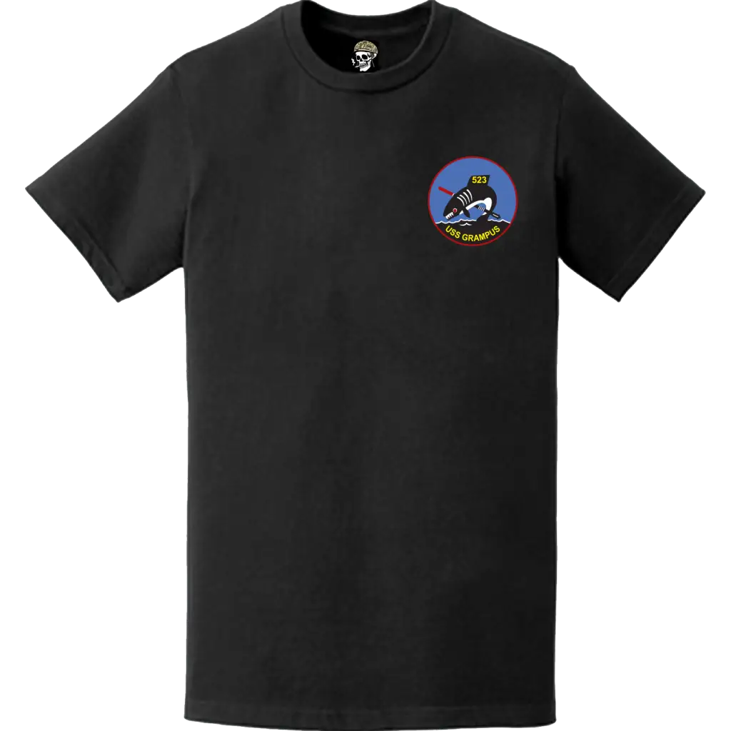 USS Grampus (SS-523) Submarine Left Chest Logo Emblem T-Shirt
