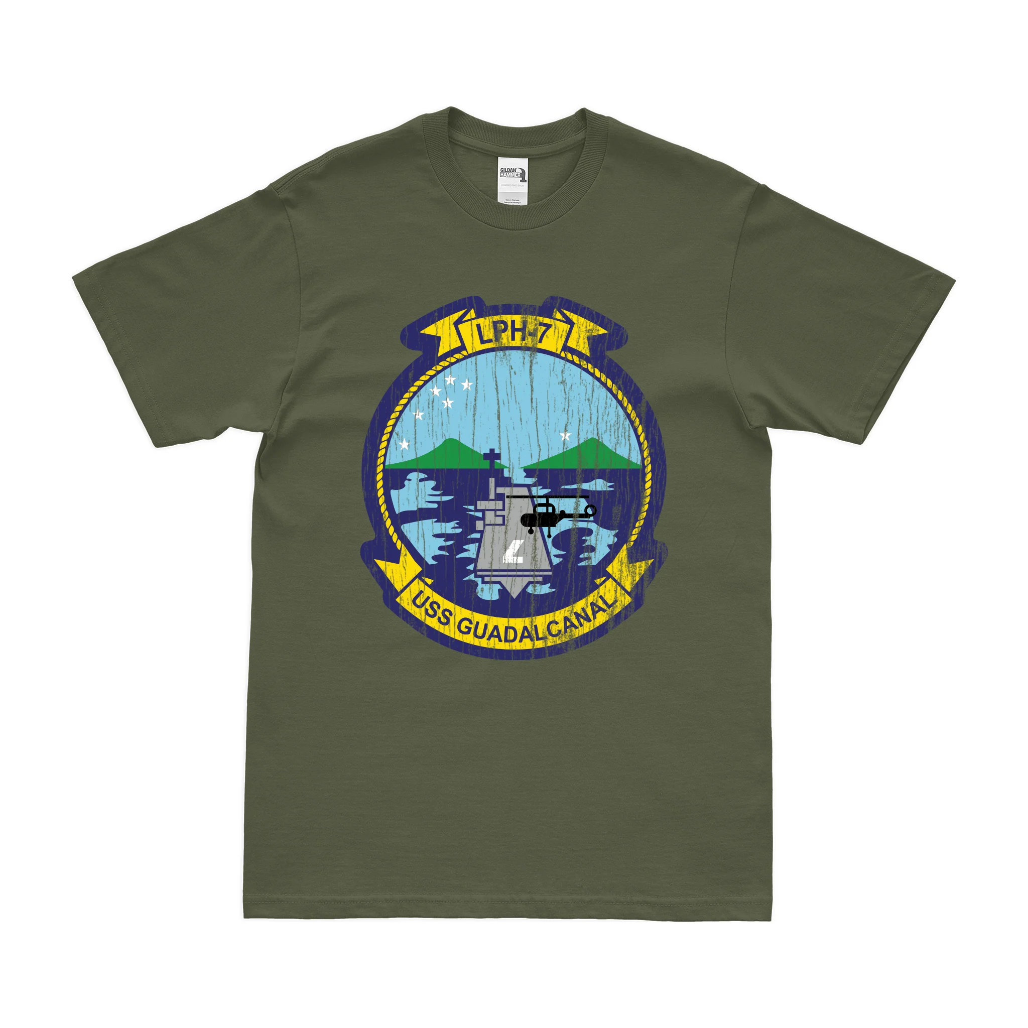 USS Guadalcanal (LPH-7) Emblem T-Shirt - Image 4
