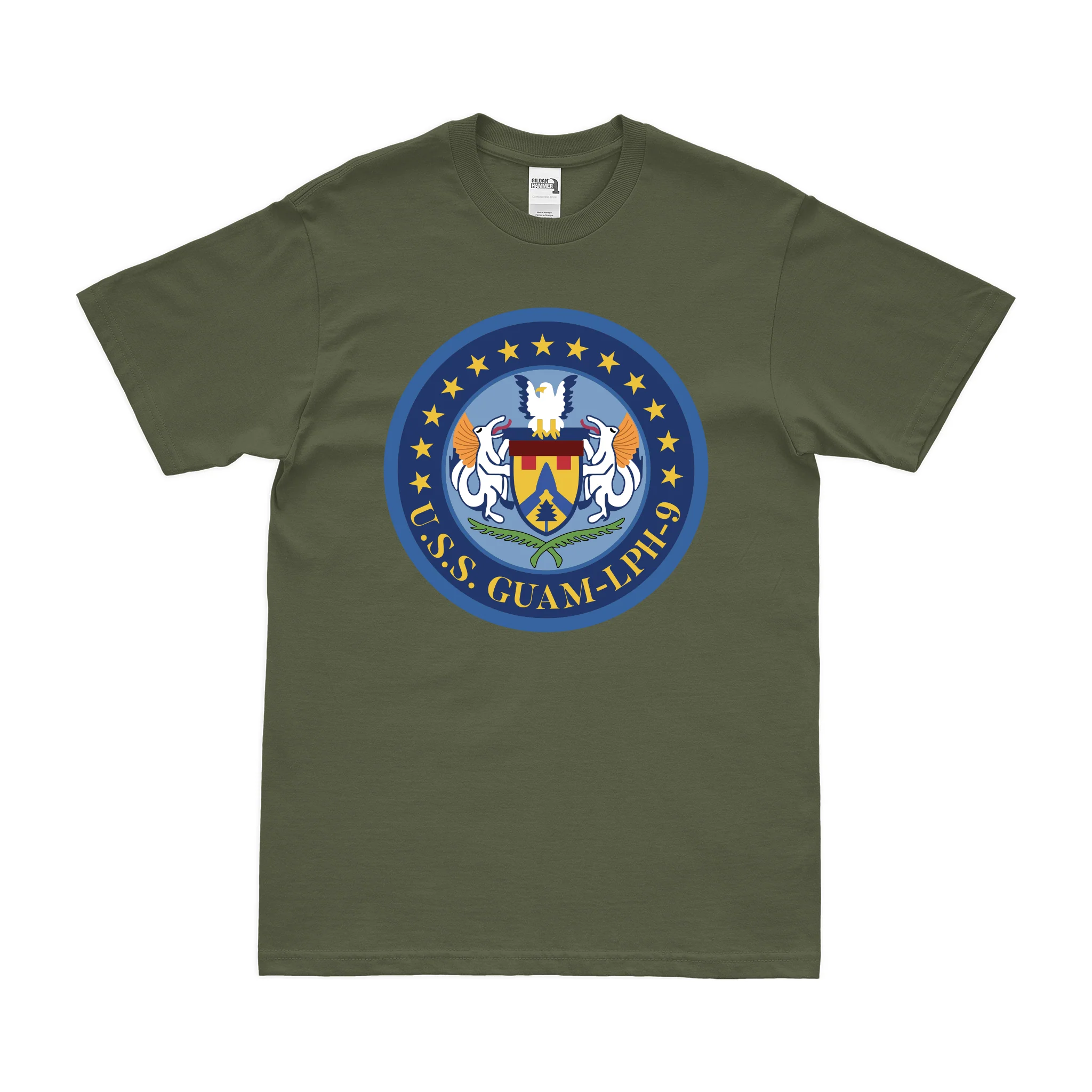 USS Guam (LPH-9) Emblem T-Shirt - Image 2