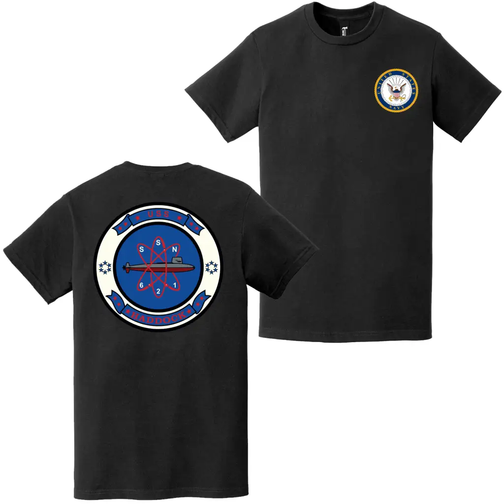USS Haddock (SSN-621) Double-Sided Logo T-Shirt