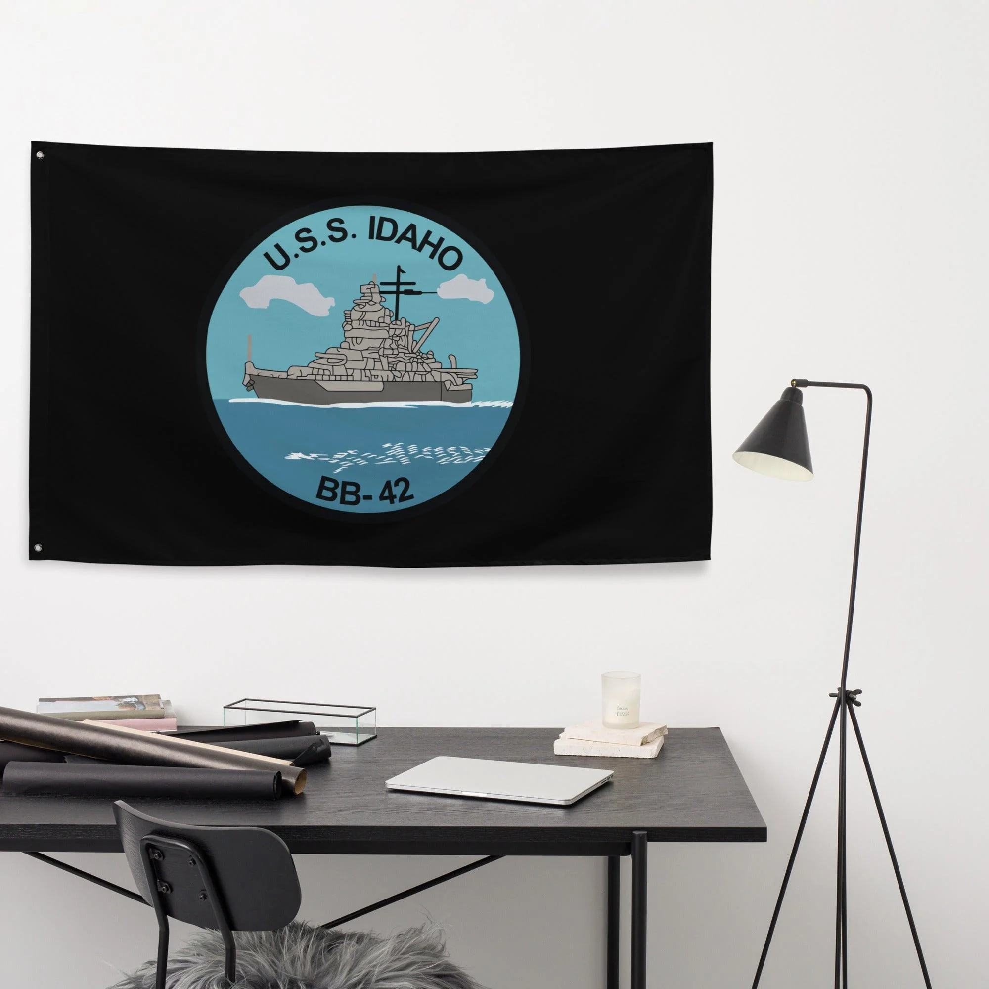 USS Idaho (BB-42) Battleship Legacy Indoor Wall Flag - Image 2