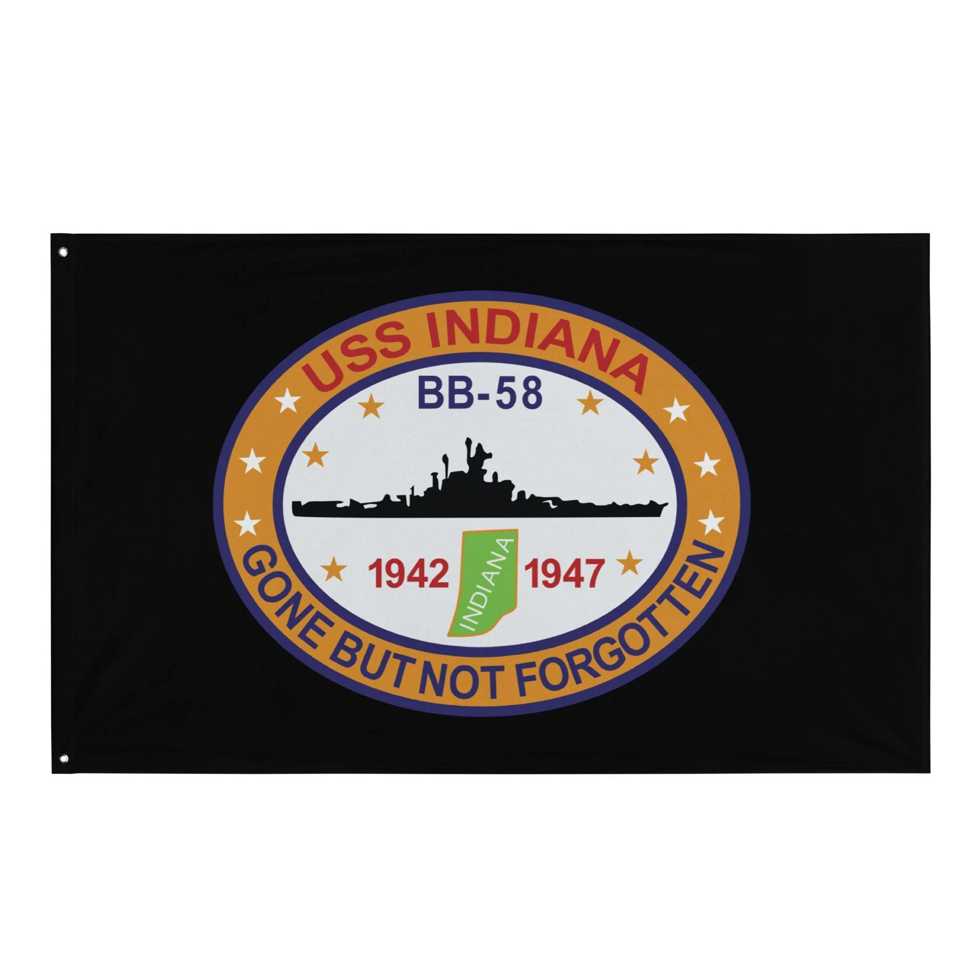 USS Indiana (BB-58) Battleship Legacy Indoor Wall Flag