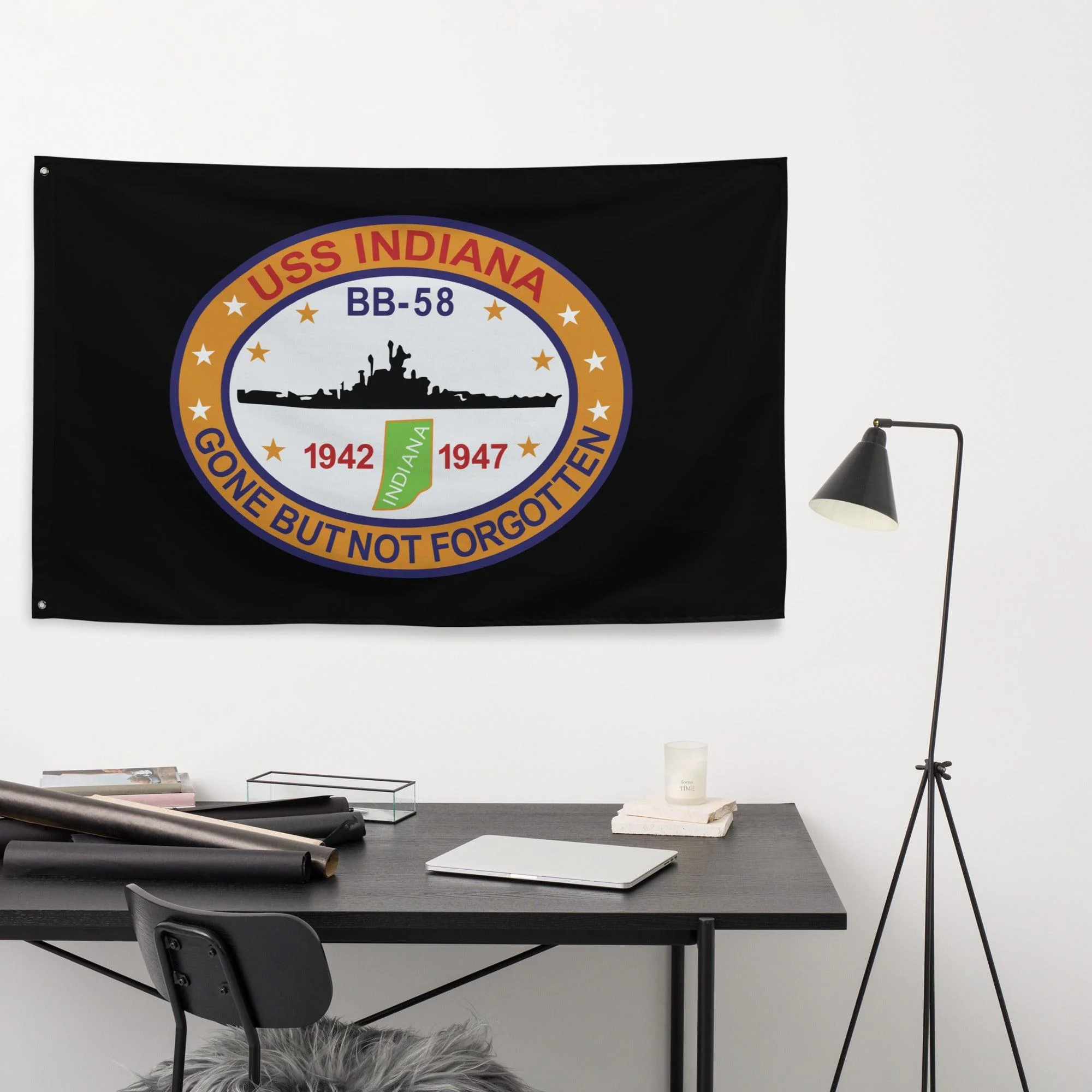 USS Indiana (BB-58) Battleship Legacy Indoor Wall Flag - Image 2