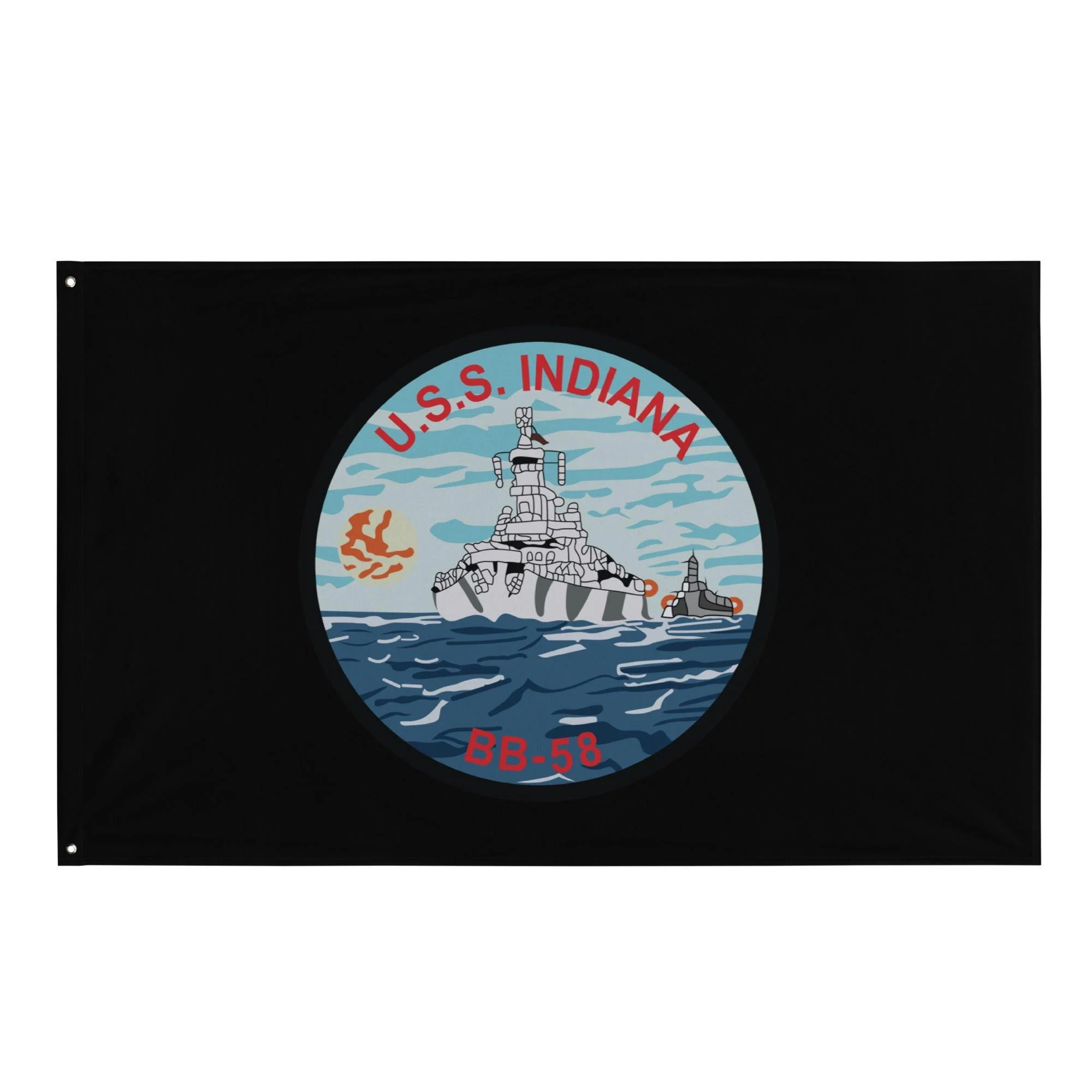 USS Indiana (BB-58) WW2 Battleship Legacy Indoor Wall Flag