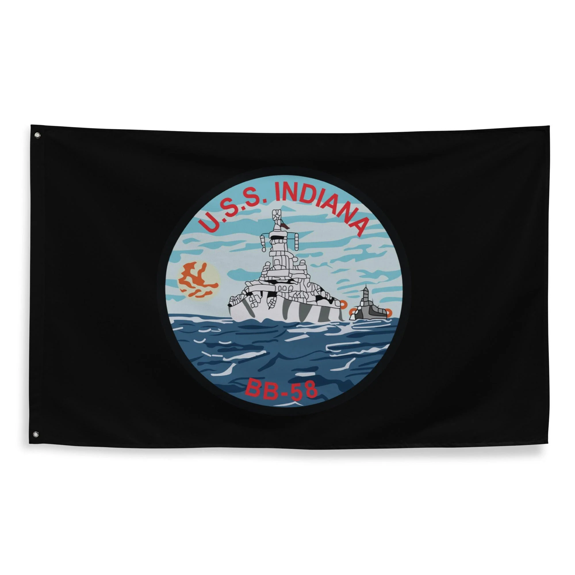 USS Indiana (BB-58) WW2 Battleship Legacy Indoor Wall Flag - Image 3