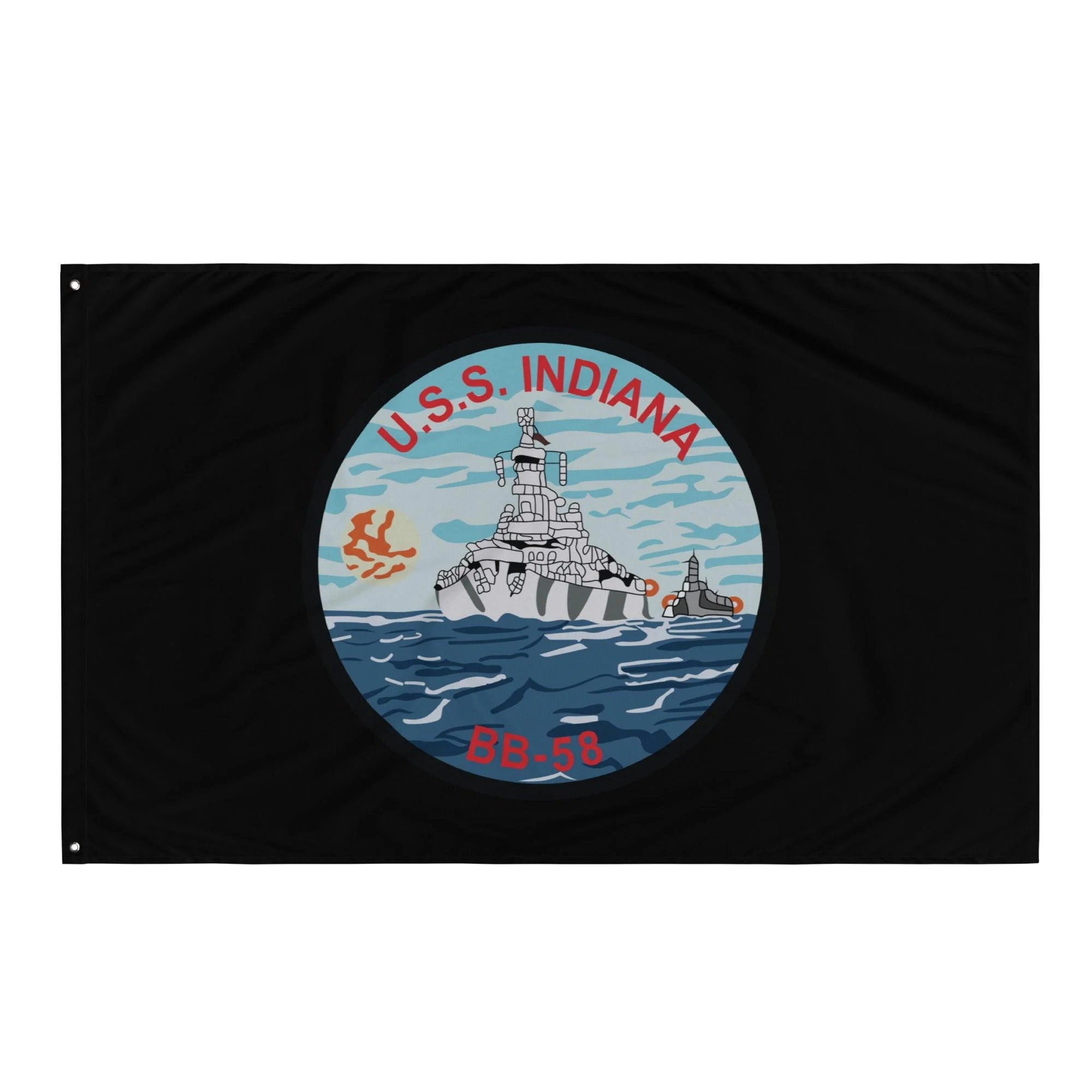 USS Indiana (BB-58) WW2 Battleship Legacy Indoor Wall Flag - Image 4