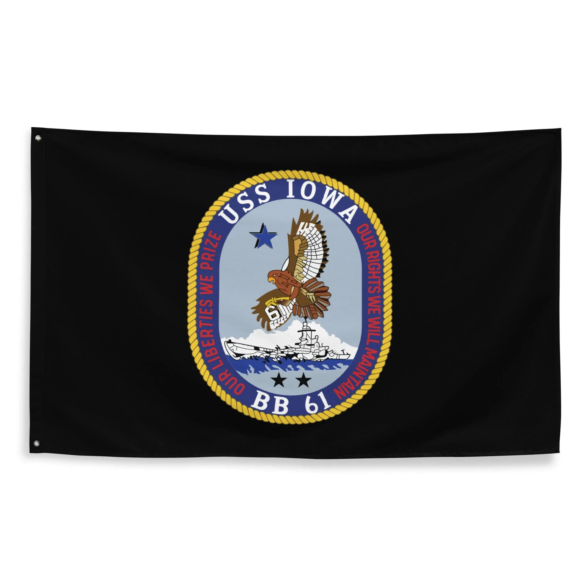 USS Iowa (BB-61) WW2 Battleship Legacy Indoor Wall Flag - Image 3