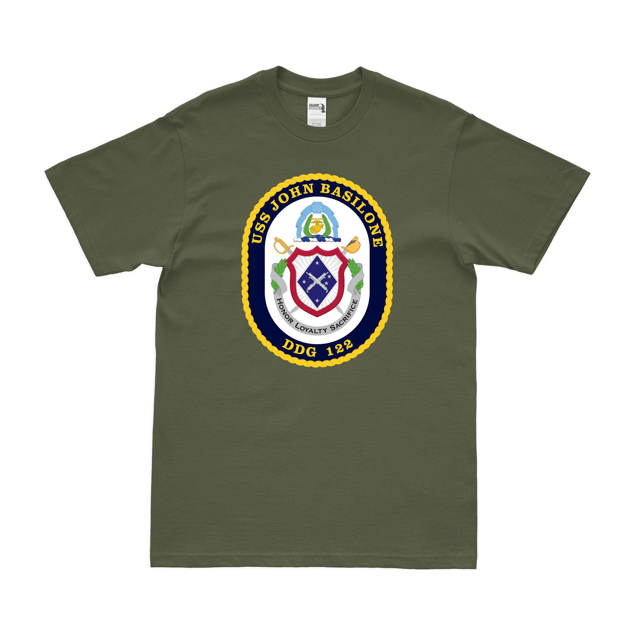 USS John Basilone (DDG-122) Logo Emblem T-Shirt - Image 2