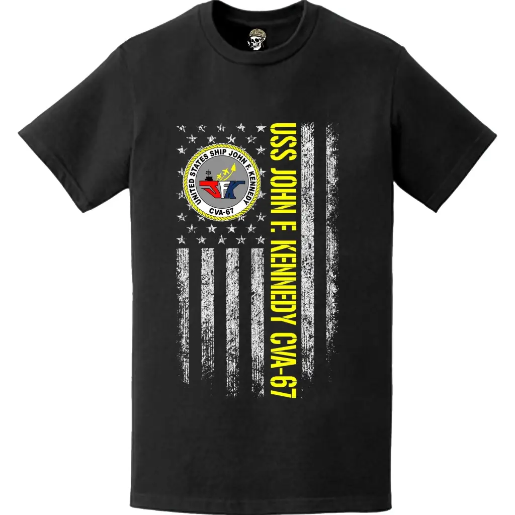 USS John F. Kennedy (CVA-67) American Flag T-Shirt