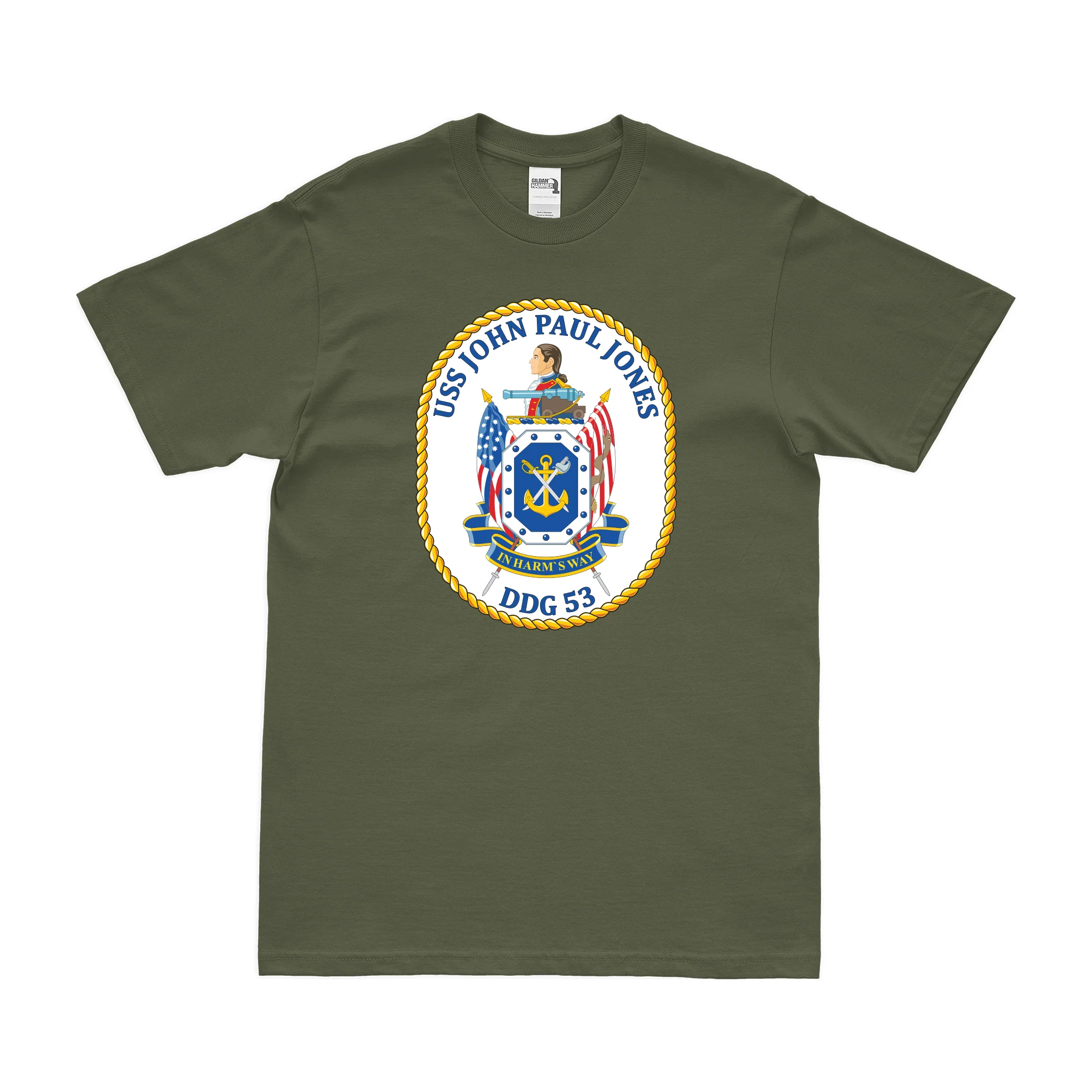 USS John Paul Jones (DDG-53) Logo Emblem T-Shirt - Image 2