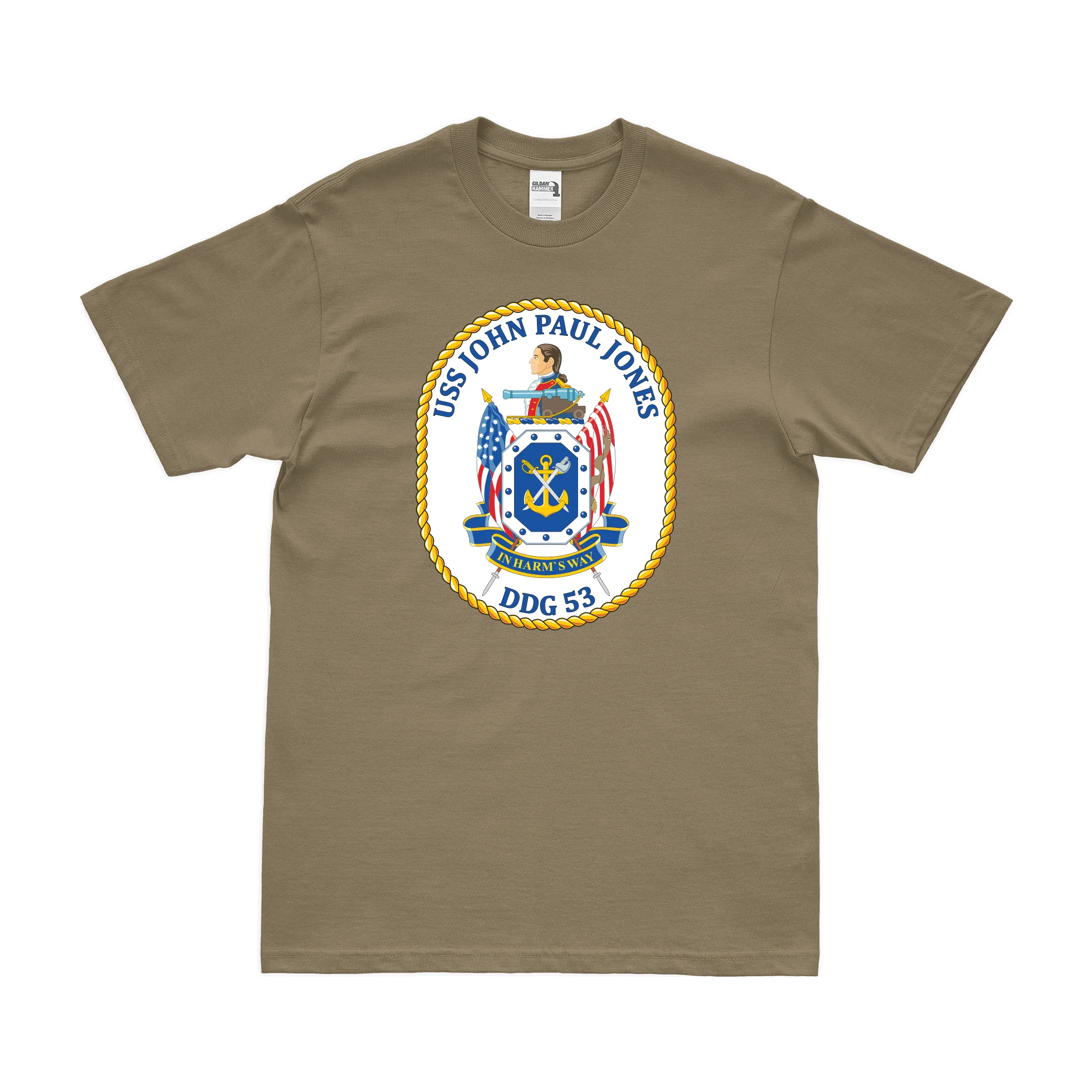 USS John Paul Jones (DDG-53) Logo Emblem T-Shirt - Image 3