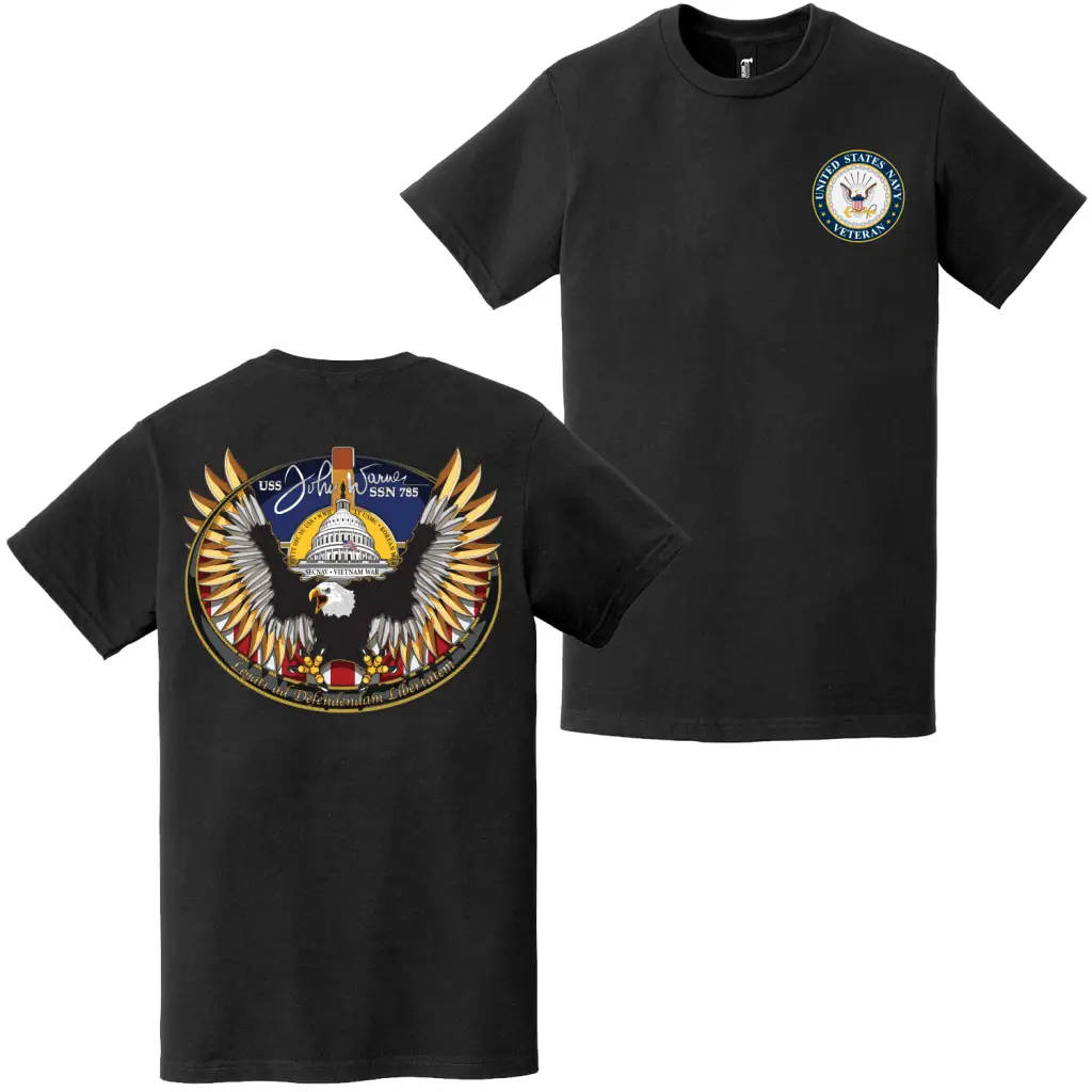 USS John Warner (SSN-785) U.S. Navy Veteran Emblem T-Shirt