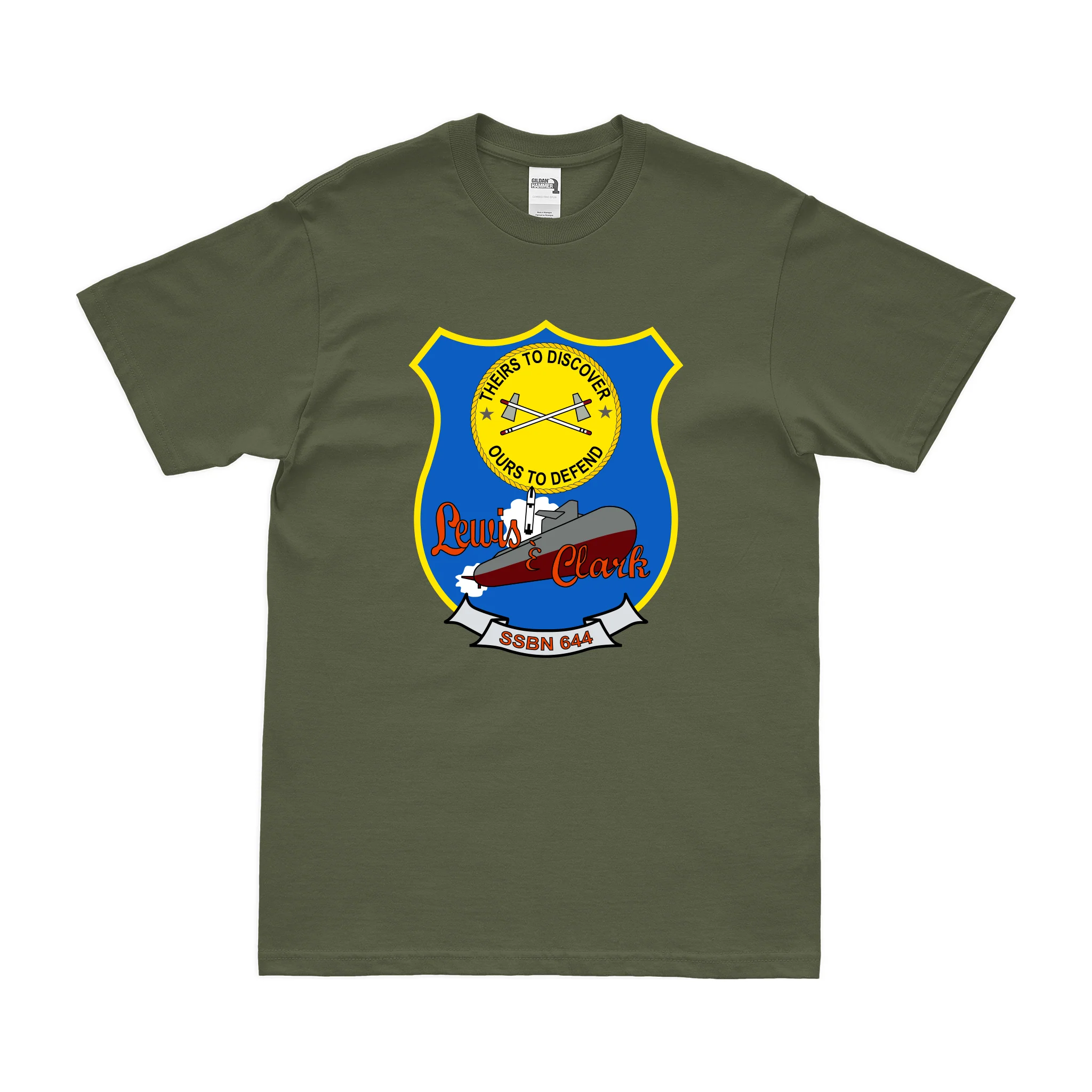 USS Lewis and Clark (SSBN-644) Ballistic-Missile Submarine T-Shirt - Image 2