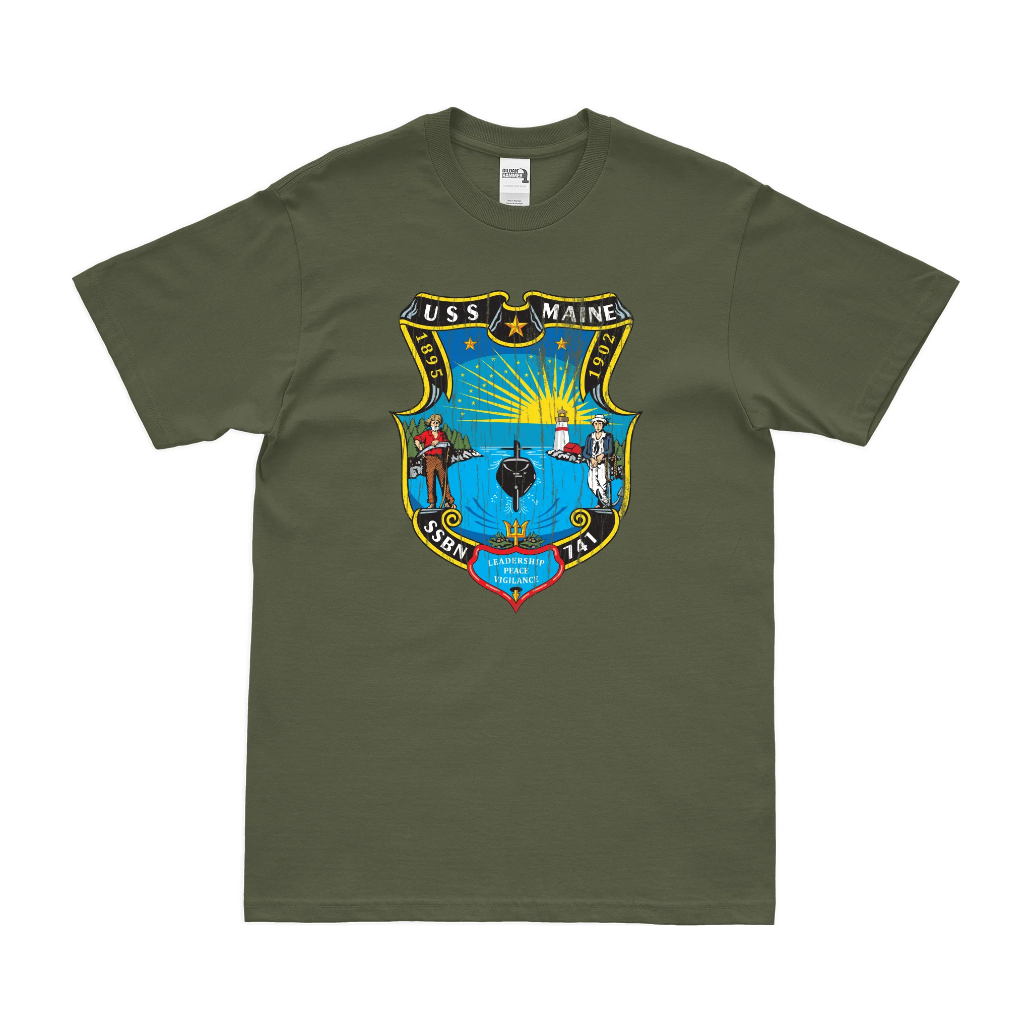 USS Maine (SSBN-741) Ballistic-Missile Submarine T-Shirt - Image 4