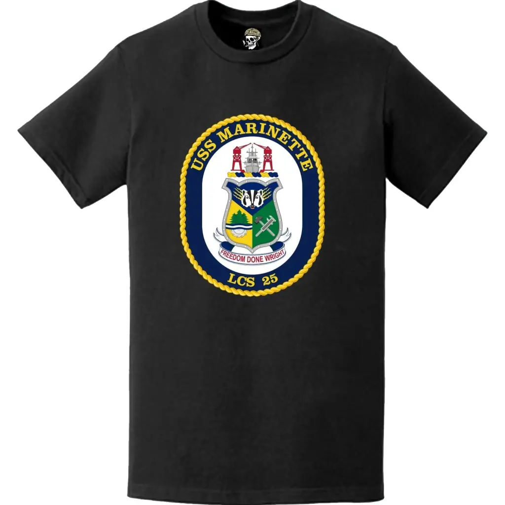 USS Marinette (LCS-25) Ship's Crest Logo Emblem T-Shirt