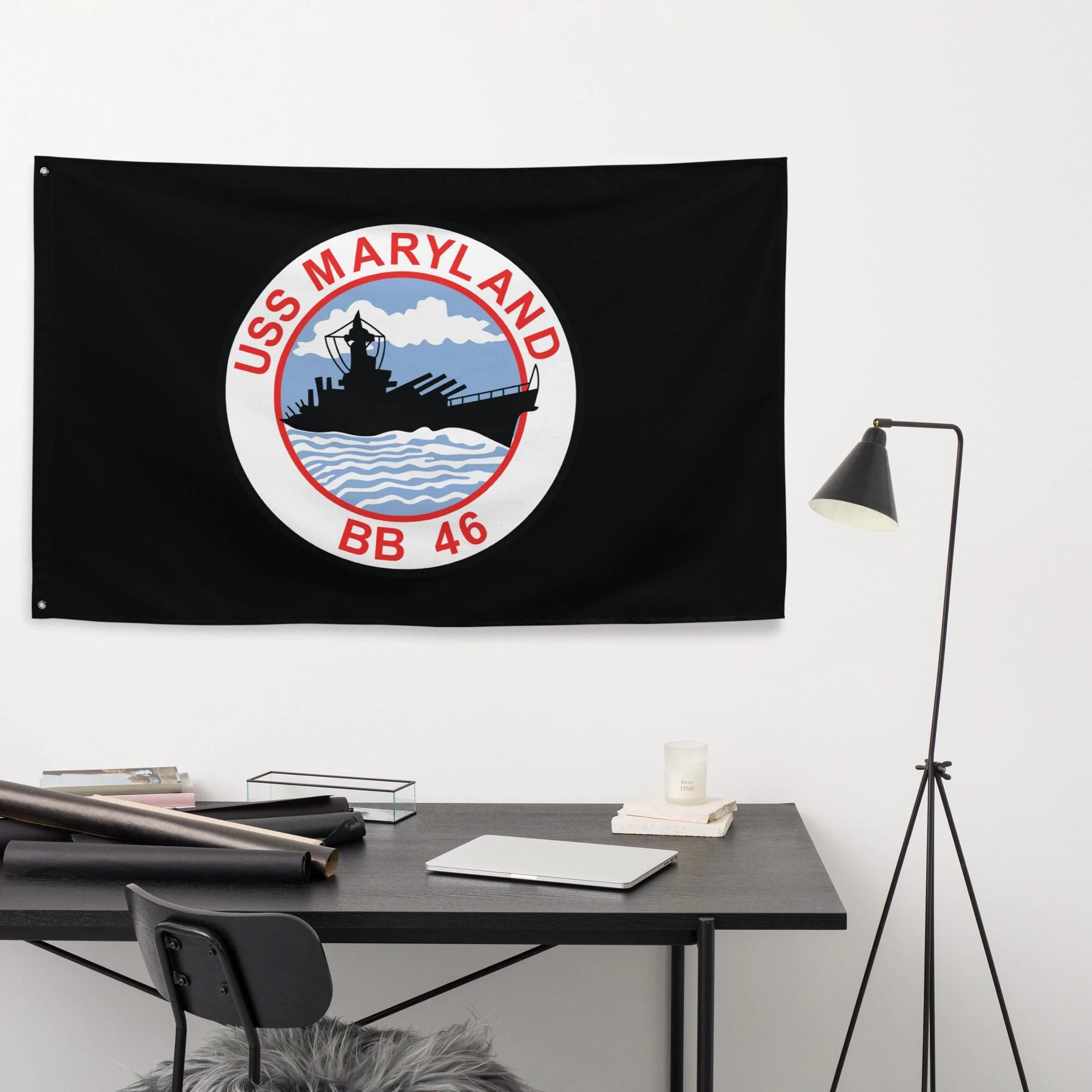 USS Maryland (BB-46) Battleship Legacy Indoor Wall Flag - Image 2