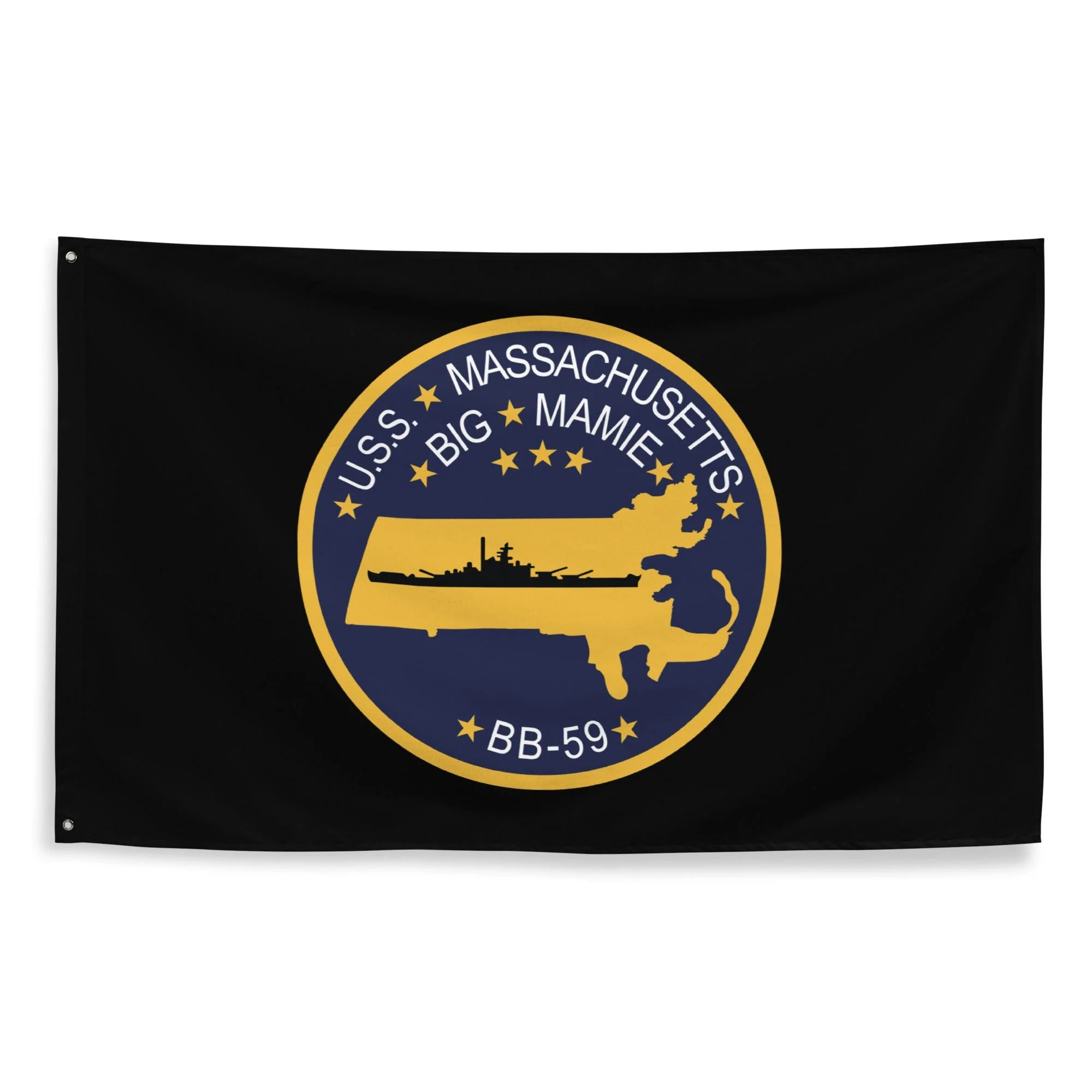 USS Massachusetts (BB-59) Battleship Legacy Indoor Wall Flag - Image 3