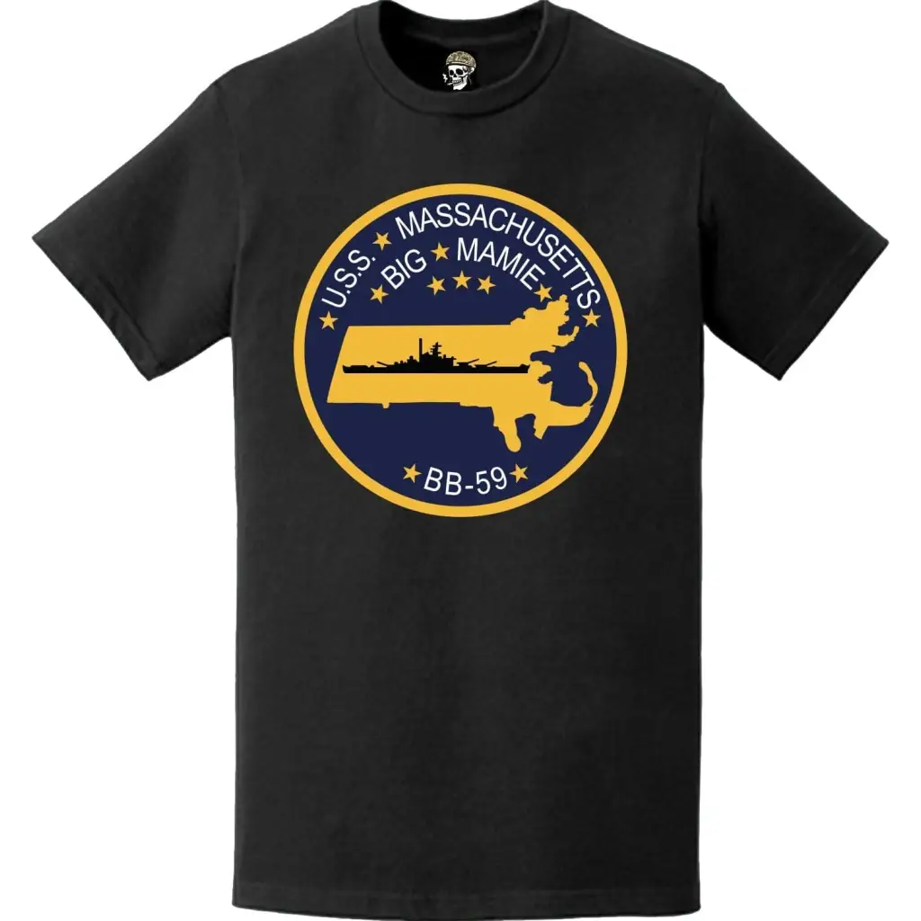 USS Massachusetts (BB-59) Battleship Logo Emblem T-Shirt